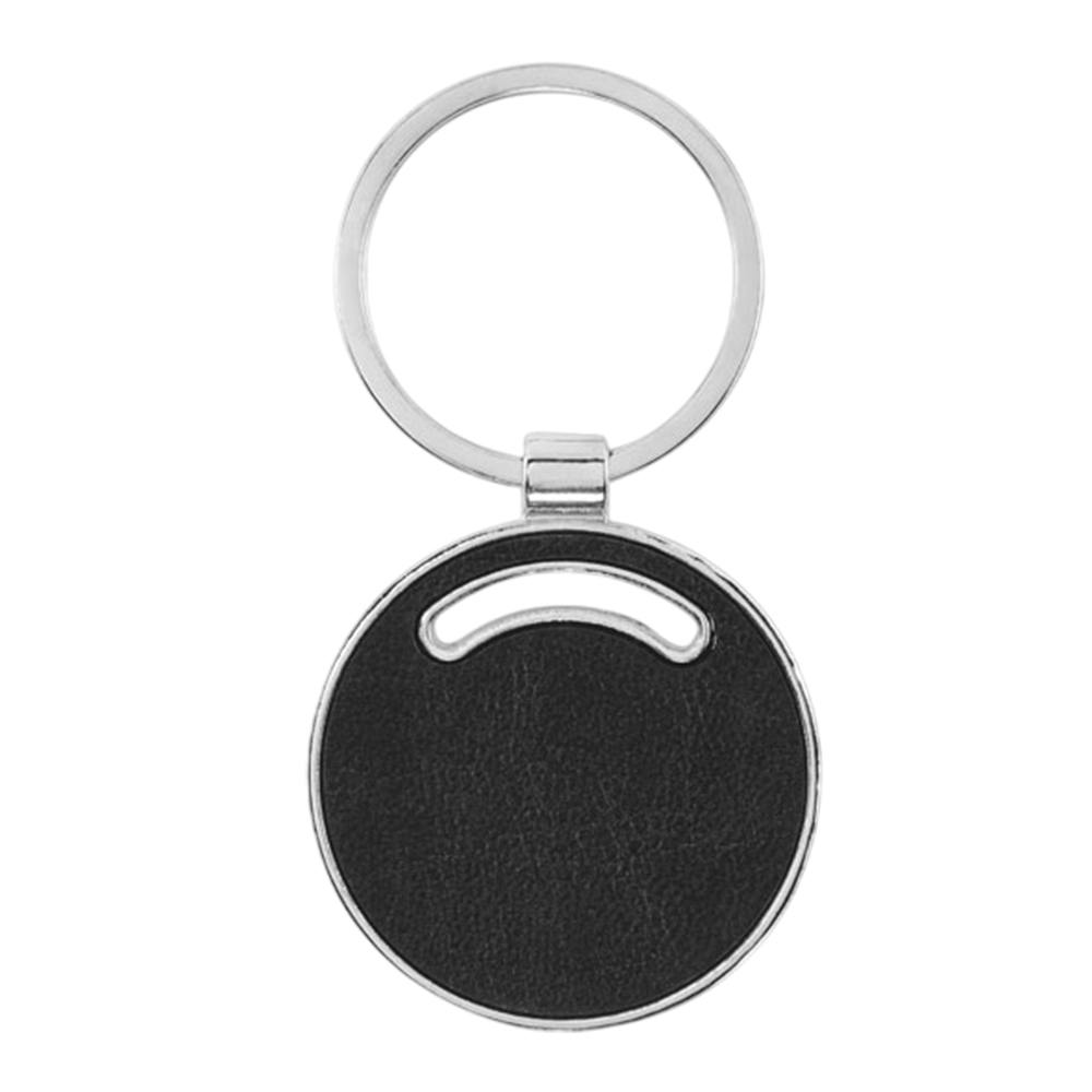 Midocean Black Lircle Round Keyring - One Size