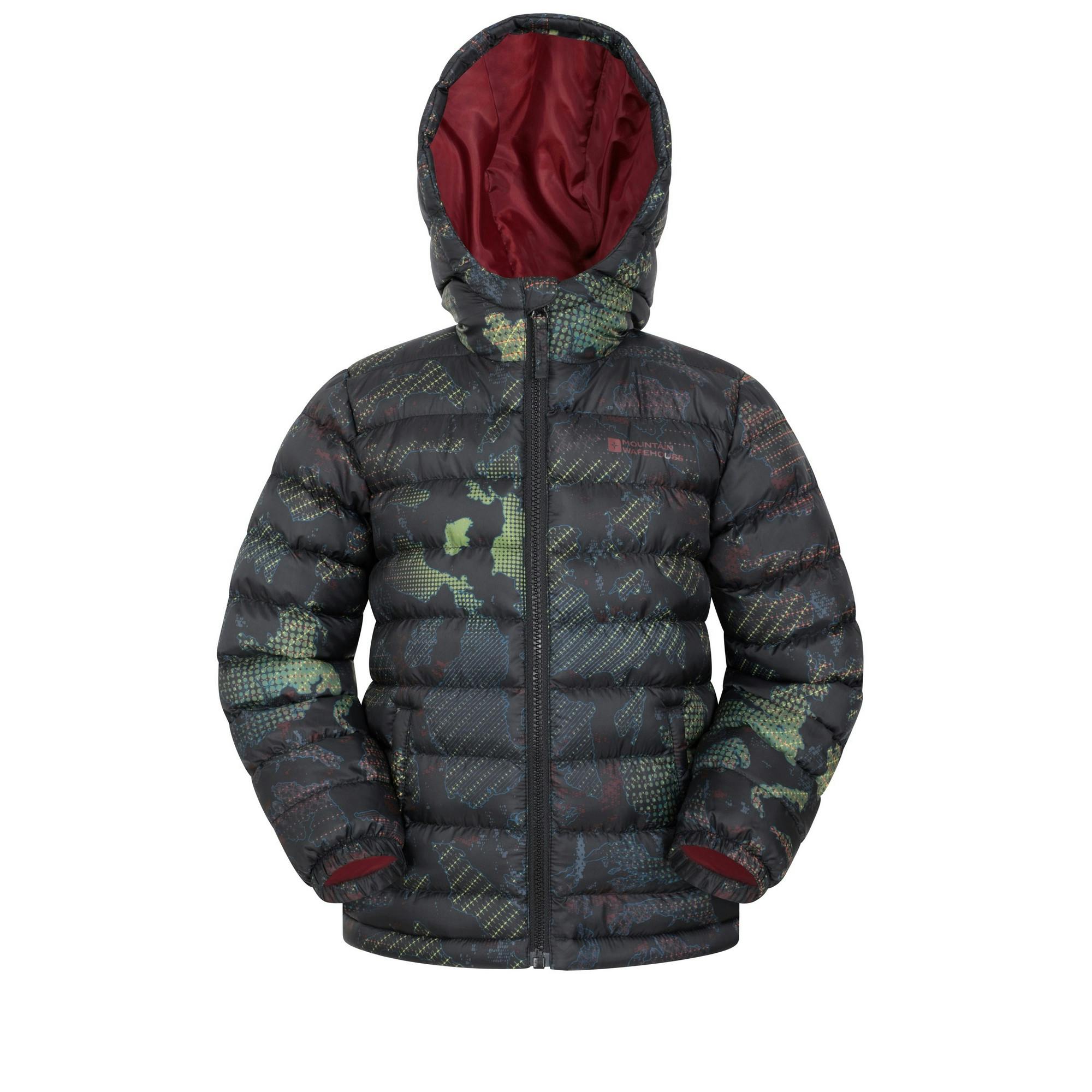 Mountain Warehouse Black Kids Seasons Patterned Padded Jacket - Jet - 3-4 Years - Jet - 100% Polyester
