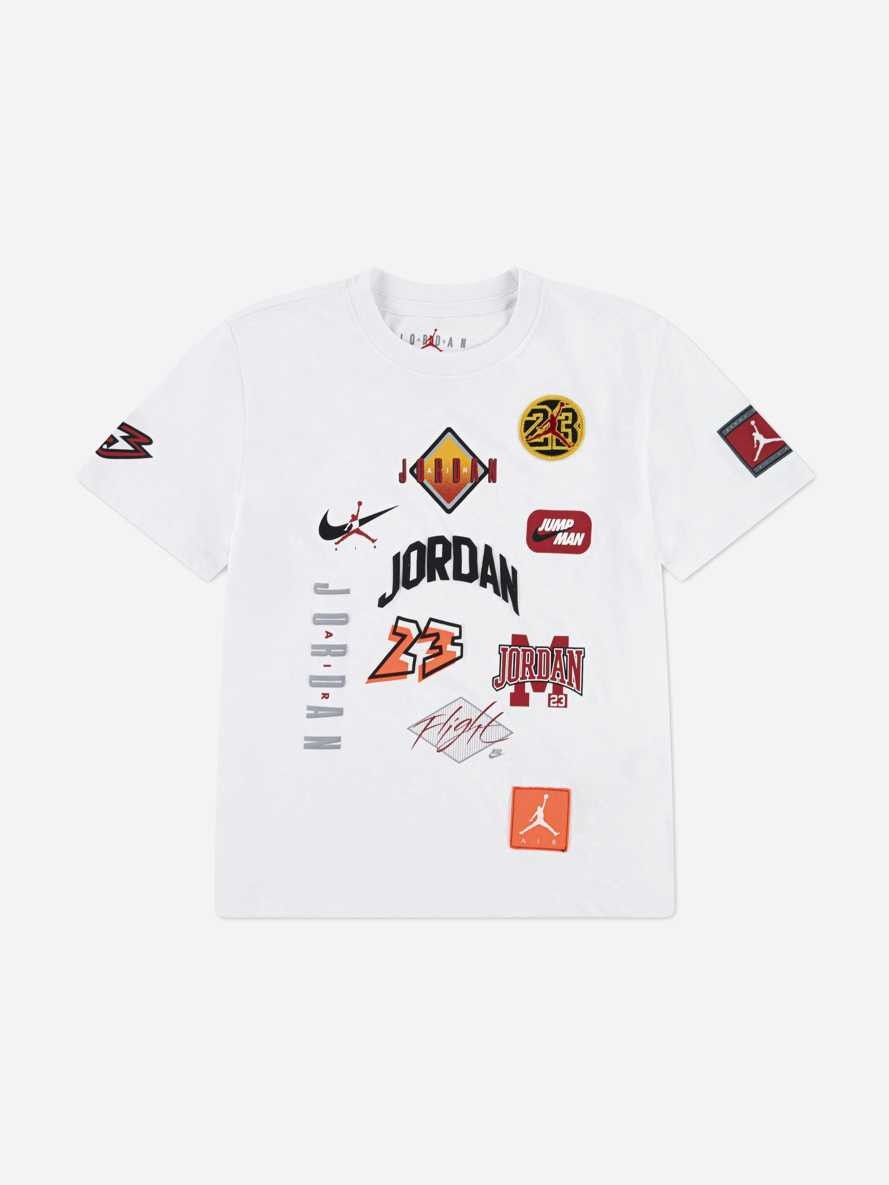 Jordan Boys White Dynasty Patch T-Shirt In - 12 - 13 Yrs