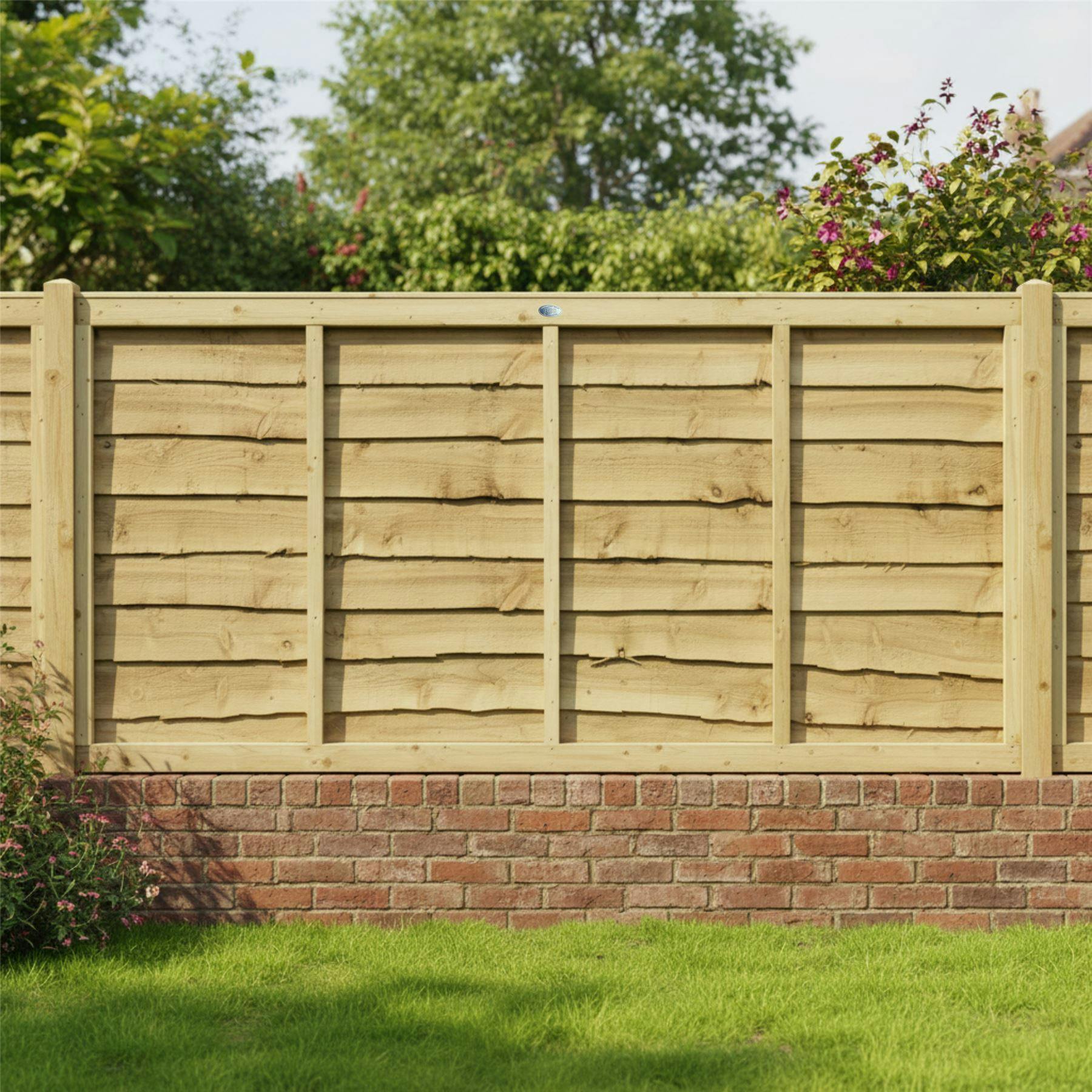 Premier Lap Wooden Fence Panel, 6ft x 3ft Traditional Waney Larch (3 Pack) | 90cm High x 183cm Wide, Dual-Sided, Treated Timber Boards, Practical, for Garden Perimeter Boundary & Outdoor Privacy - Image 2