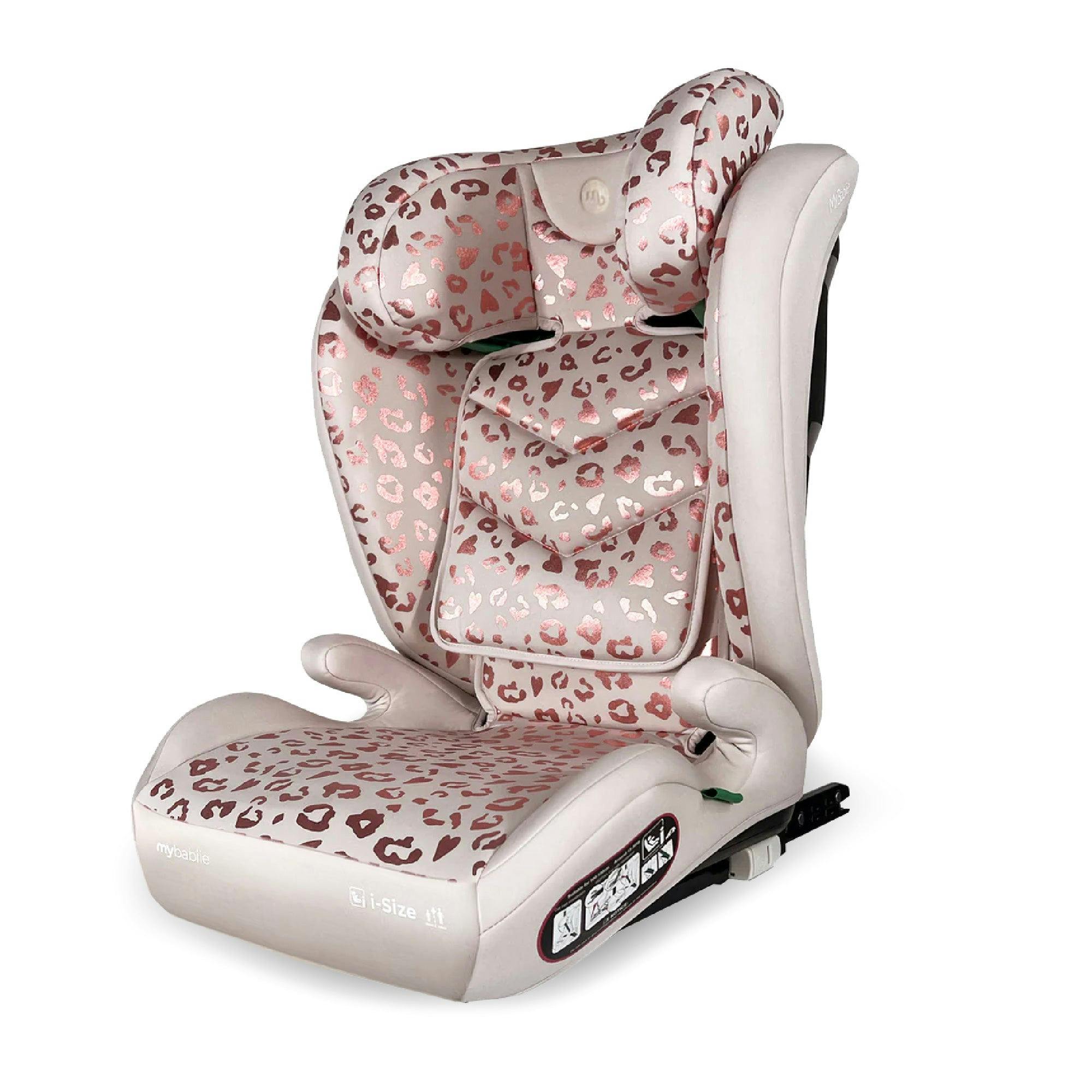 My Babiie Mbcs23 High-Back Booster R129 Car Seat With Isofix - Blush Leopard
