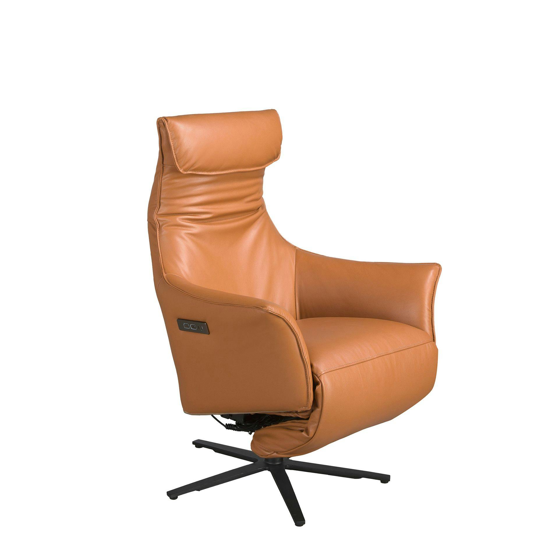 Rackhams Brown Leather Swivel Armchair 5137 - Modern - Yes - No