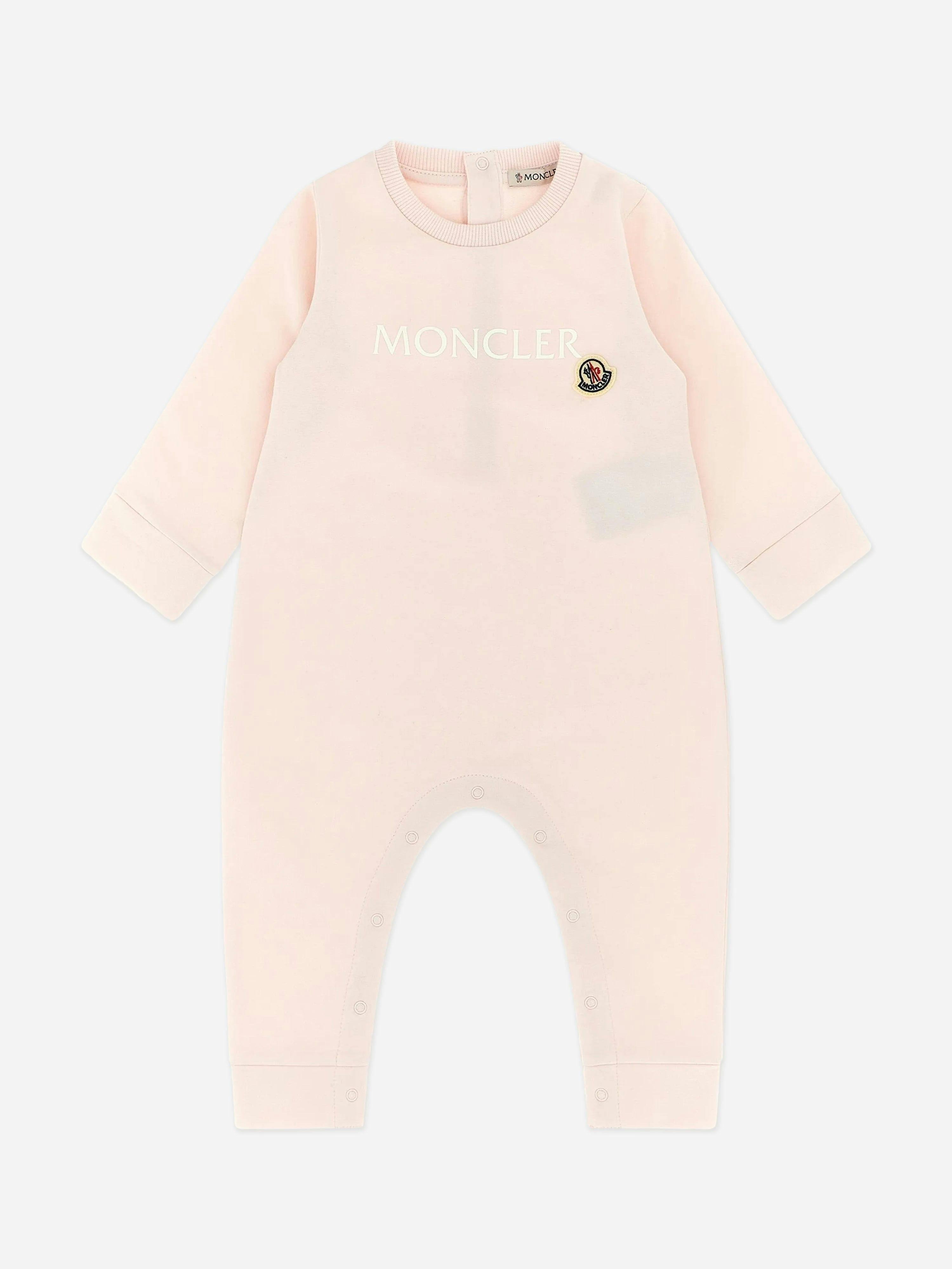 Moncler Enfant Women's Pink Baby Girls Logo Romper In - 12 - 18 Mths