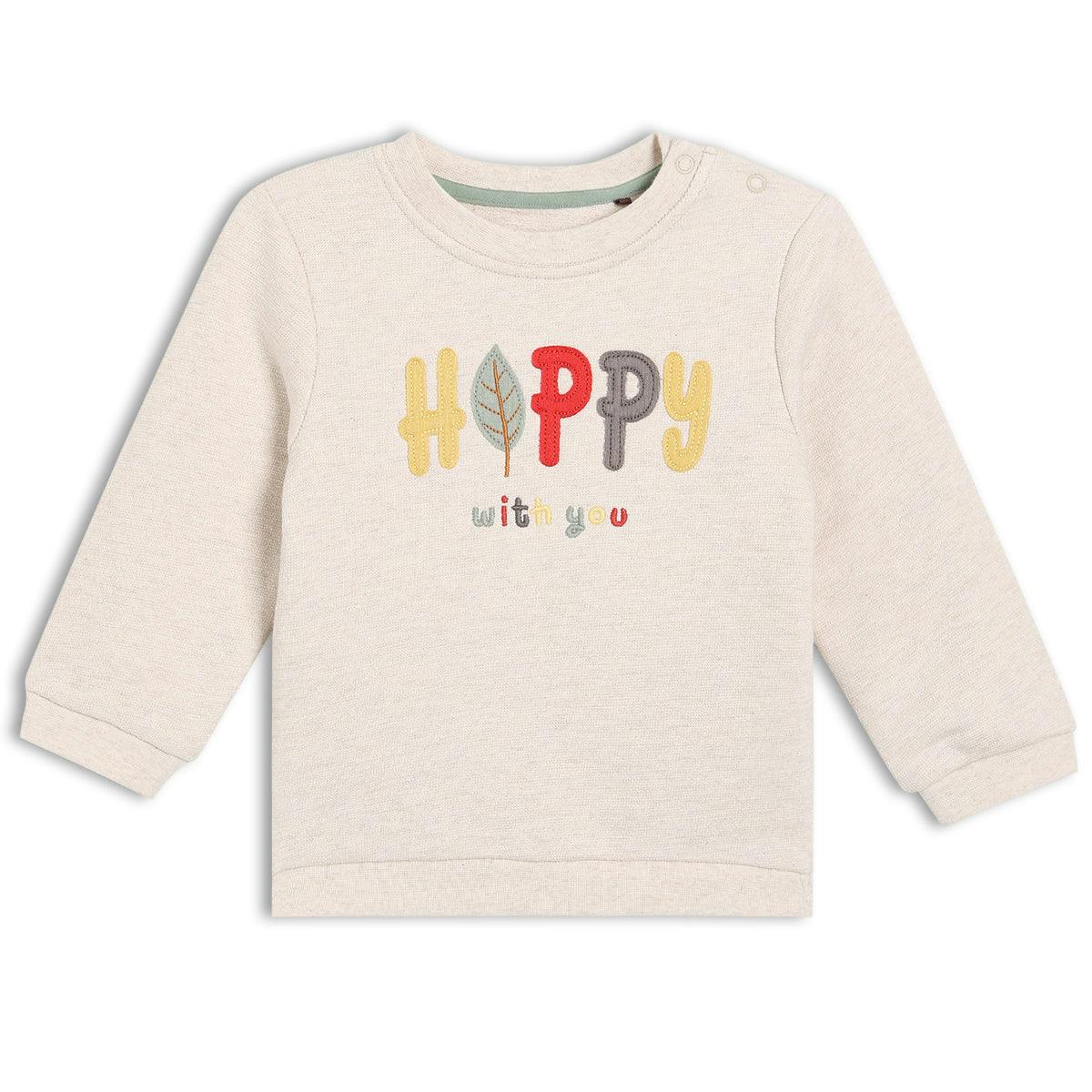 Mini Cuddles Unisex Infant White Baby Graphic Printed Sweatshirt, - 6-9 Months