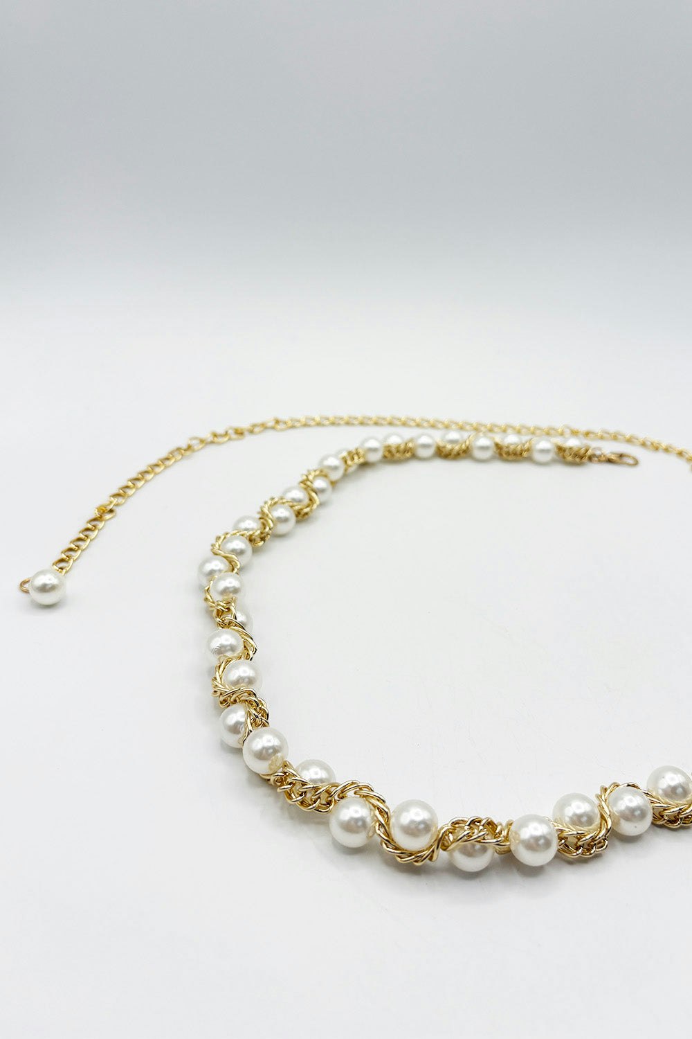 Svnx Gold Pearl Waist Chain Belt - One Size
