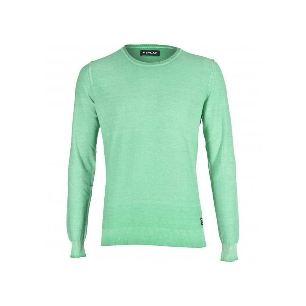 Replay Green Lightweight Crew-Neck Sweater, Real - Small