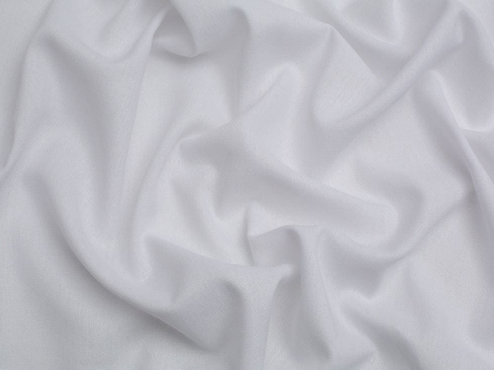 Minerva Core Range White Minerva Soft Viscose Linen Blend Fabric - Plain Design Dressmaking Fabric, 132 Cm / 52" Wide - Per Metre - Soft
