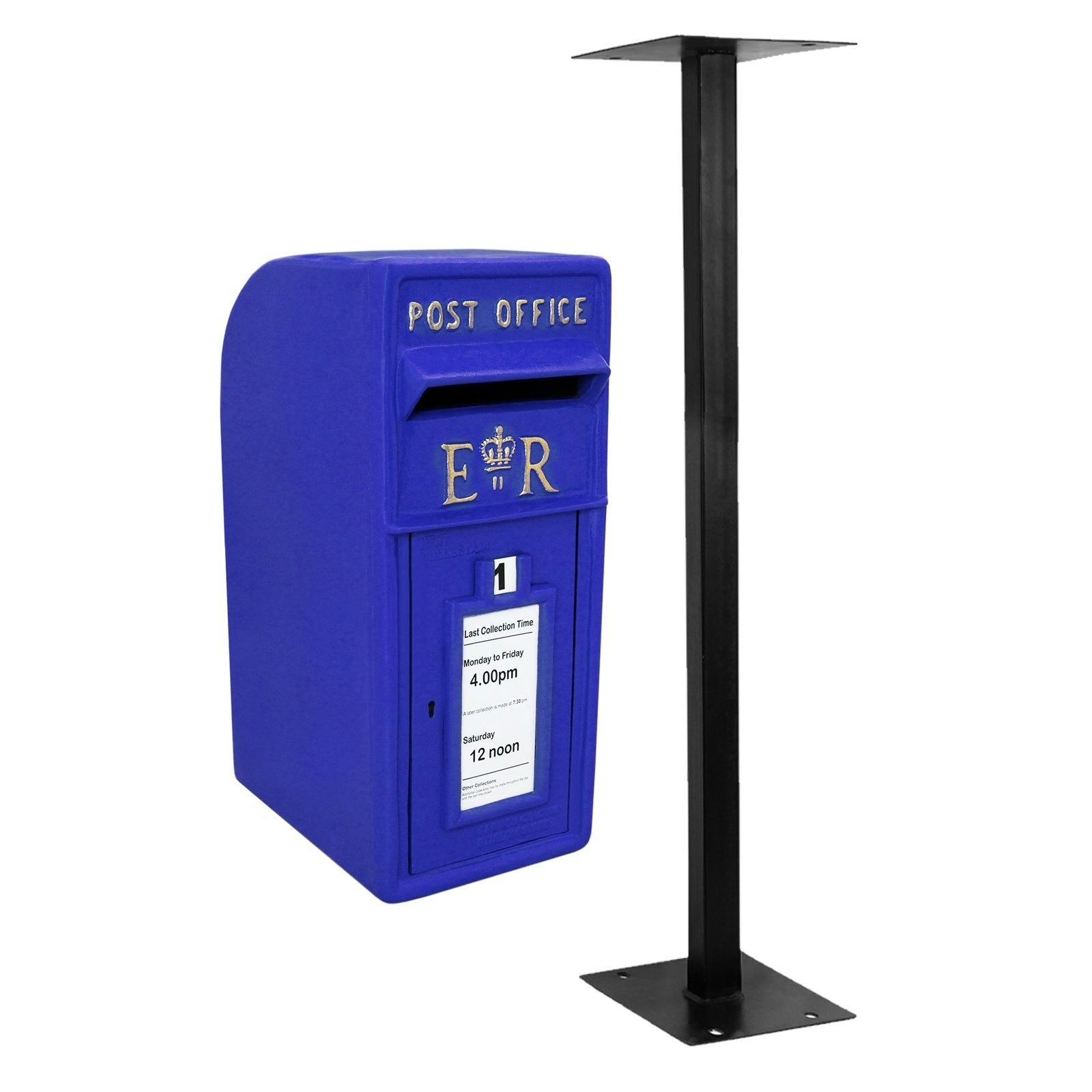 Rackhams Blue Scottish Post Box With Stand