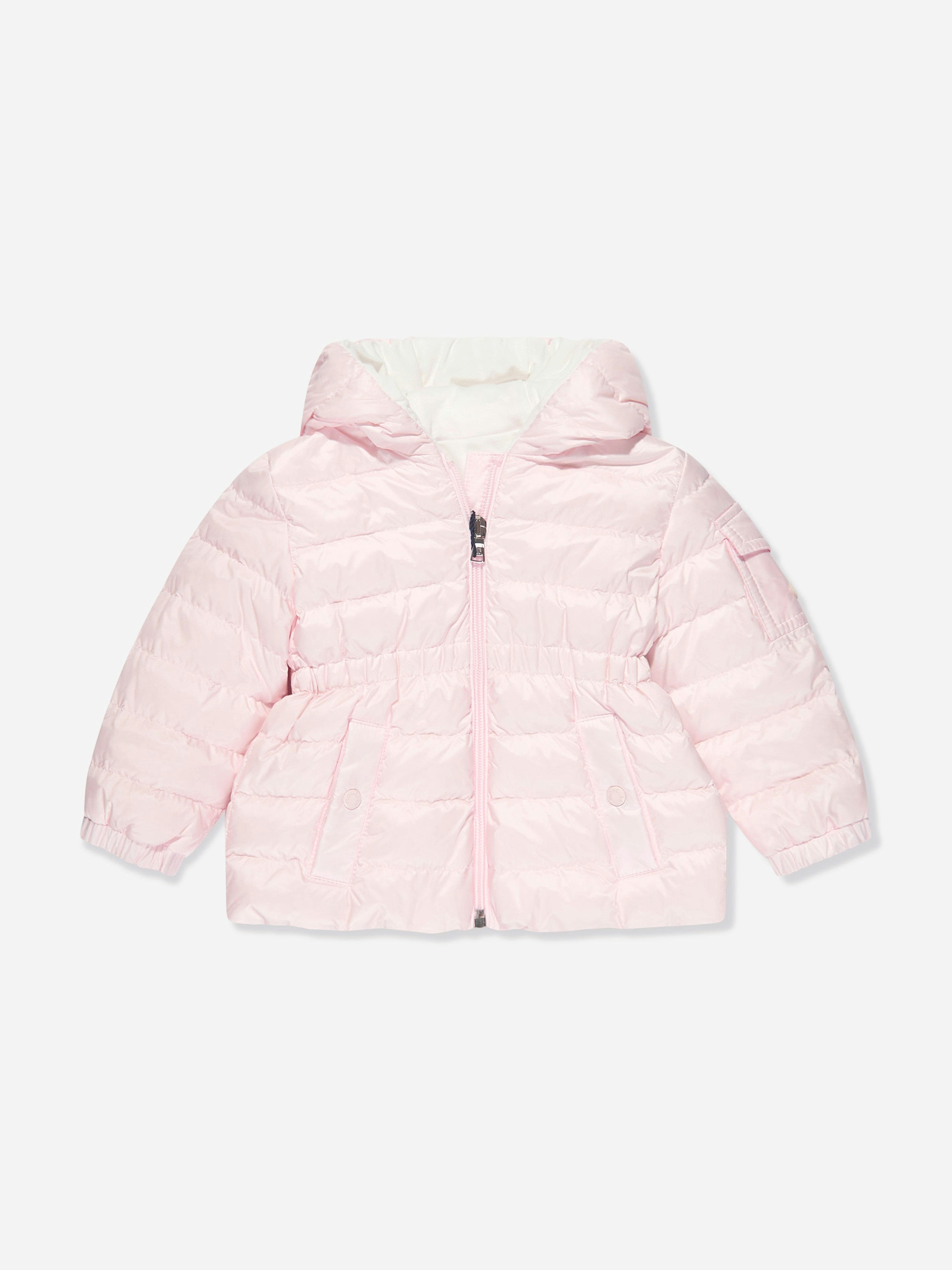Moncler Enfant Women's Pink Baby Girls Down Padded Dalles Jacket In - 6 - 9 Mths