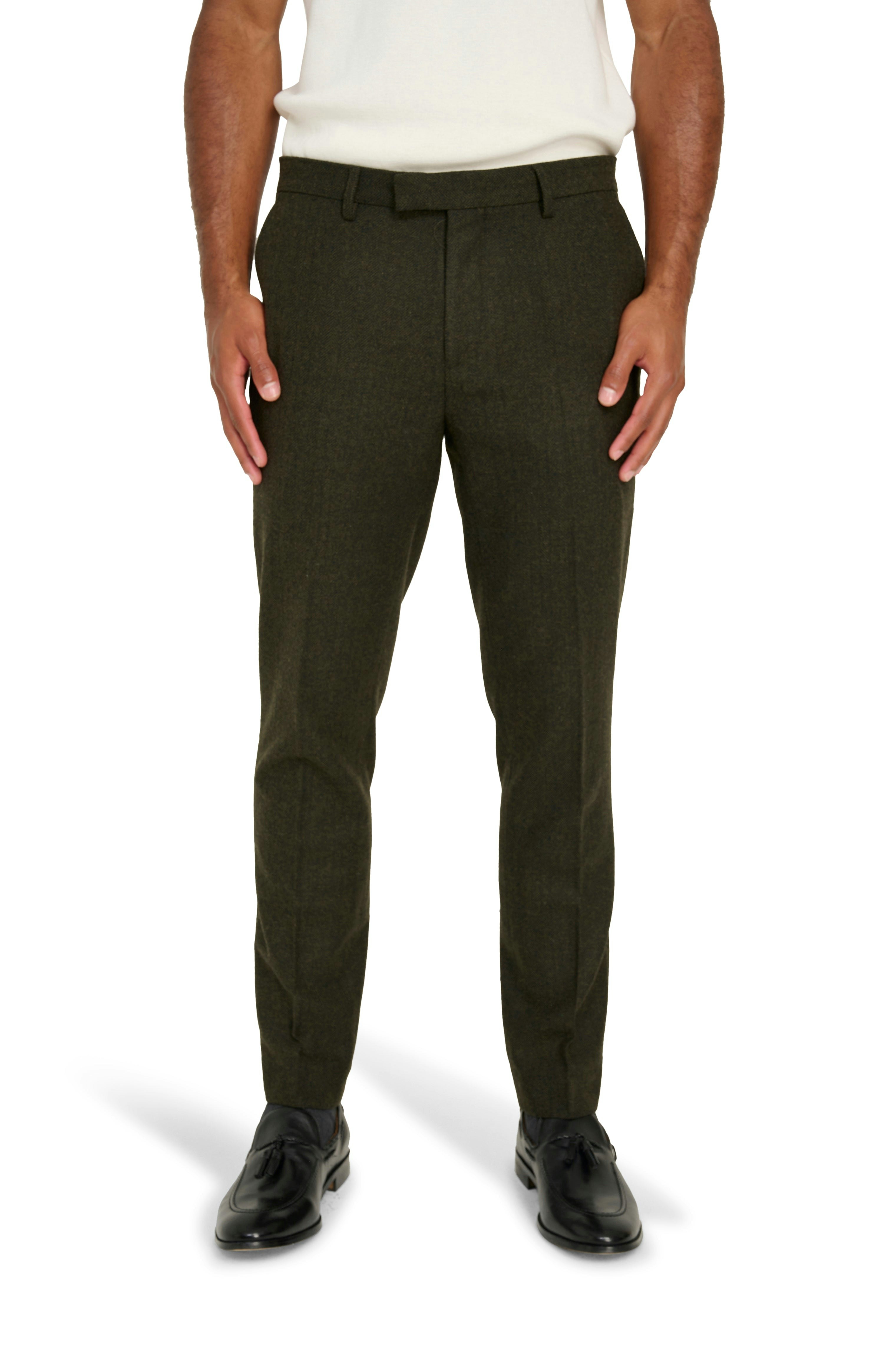 Harry Brown London Brown Harry London Henry Tweed Trousers - Olive - 36R - Olive