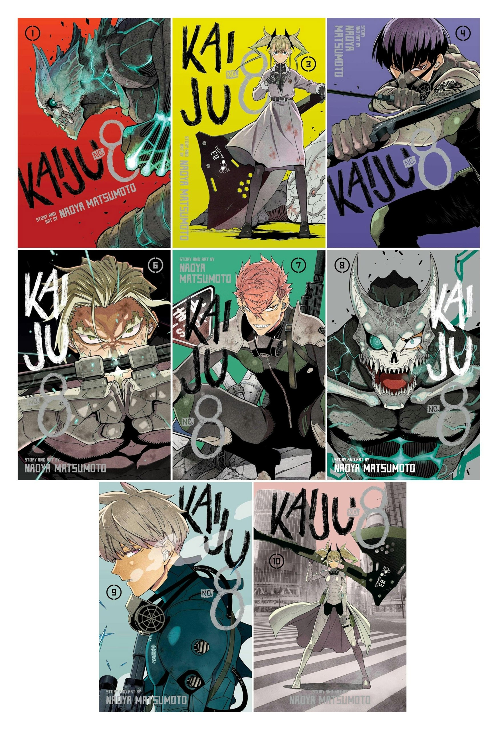 Viz Media Kaiju No 8 By Naoya Matsumoto 8 Books Collection Set (Volumes 1, 3, 4, 6, 7, 8, 9, 10)