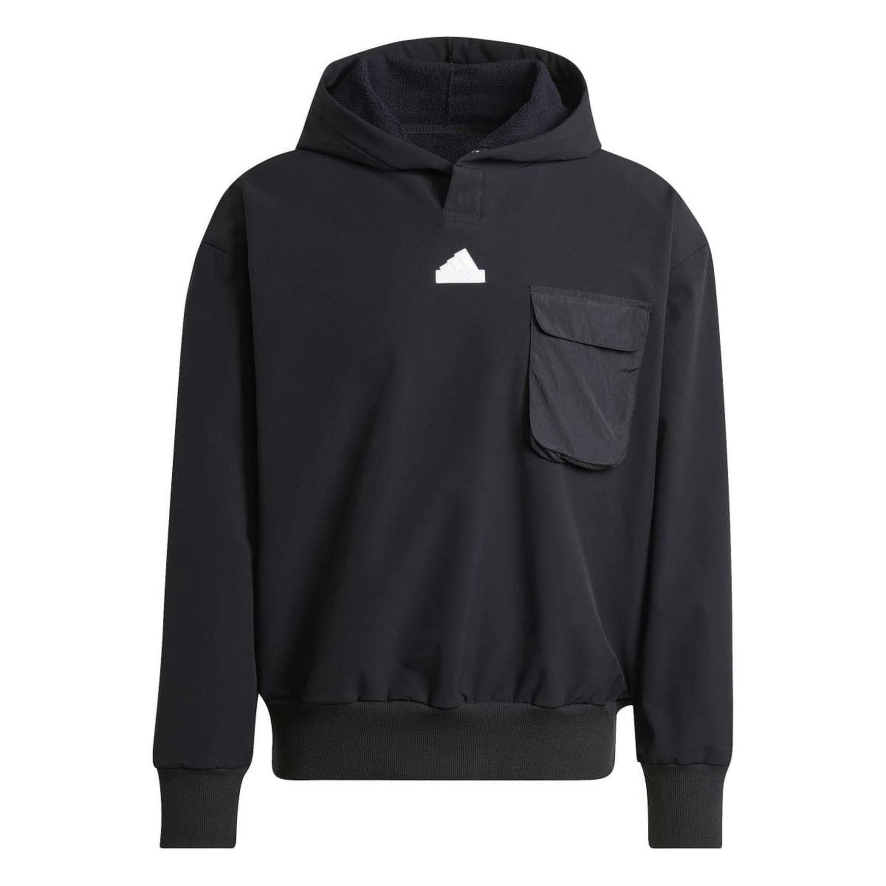 Adidas Men's Black City Escape Premium Hoodie - Xs - 92% Recycled Polyester/8% Elastane