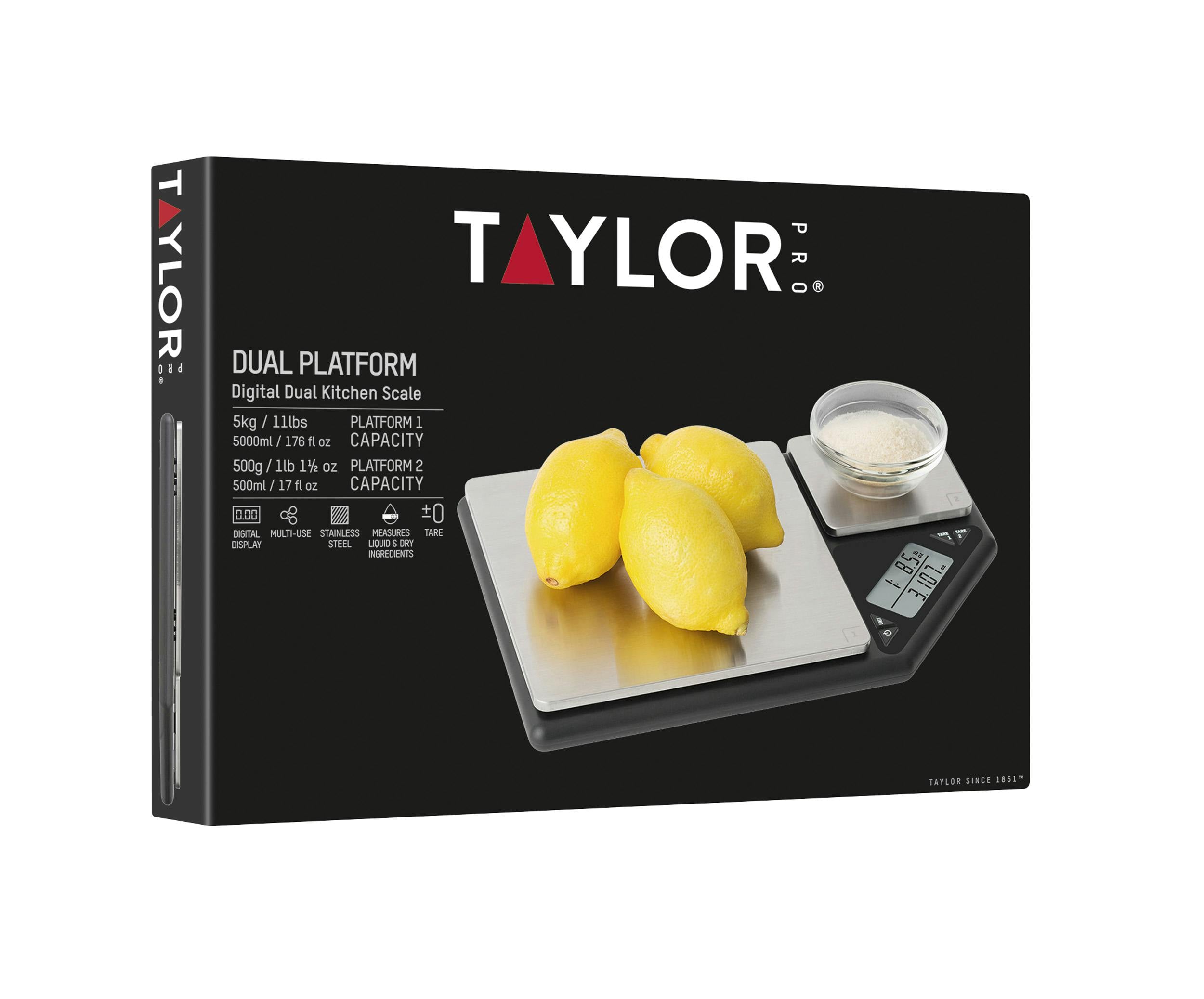 Taylor Silver Pro Dual Platform Digital Dual 5Kg & 500G Kitchen Scale
