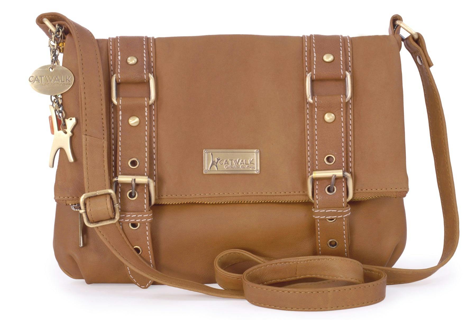 Catwalk Collection Handbags Light/Dark Abbey Road - Crossbody Bag - Tan