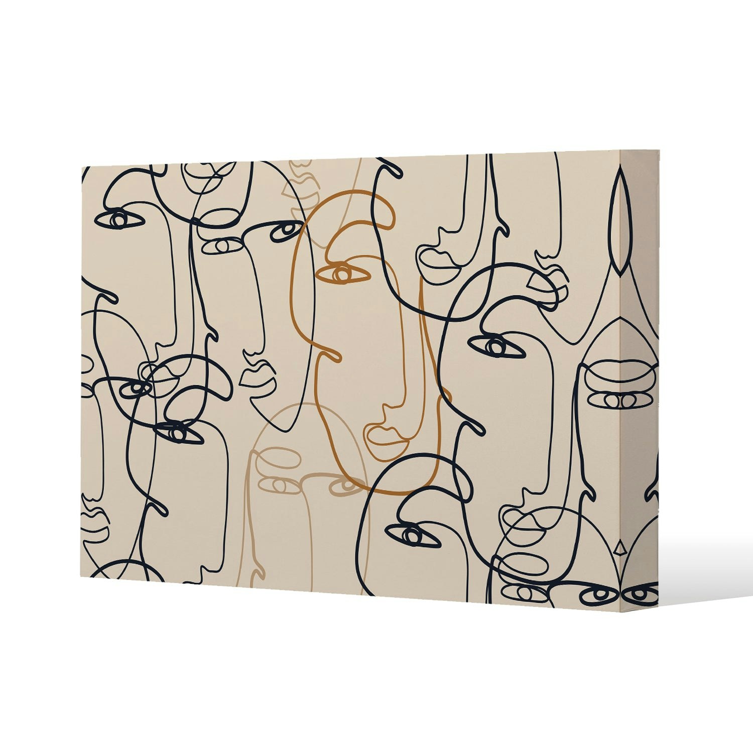 Rackhams Continuous Line Drawing Of Faces (Canvas Print) - 61 X 91 X 4Cm