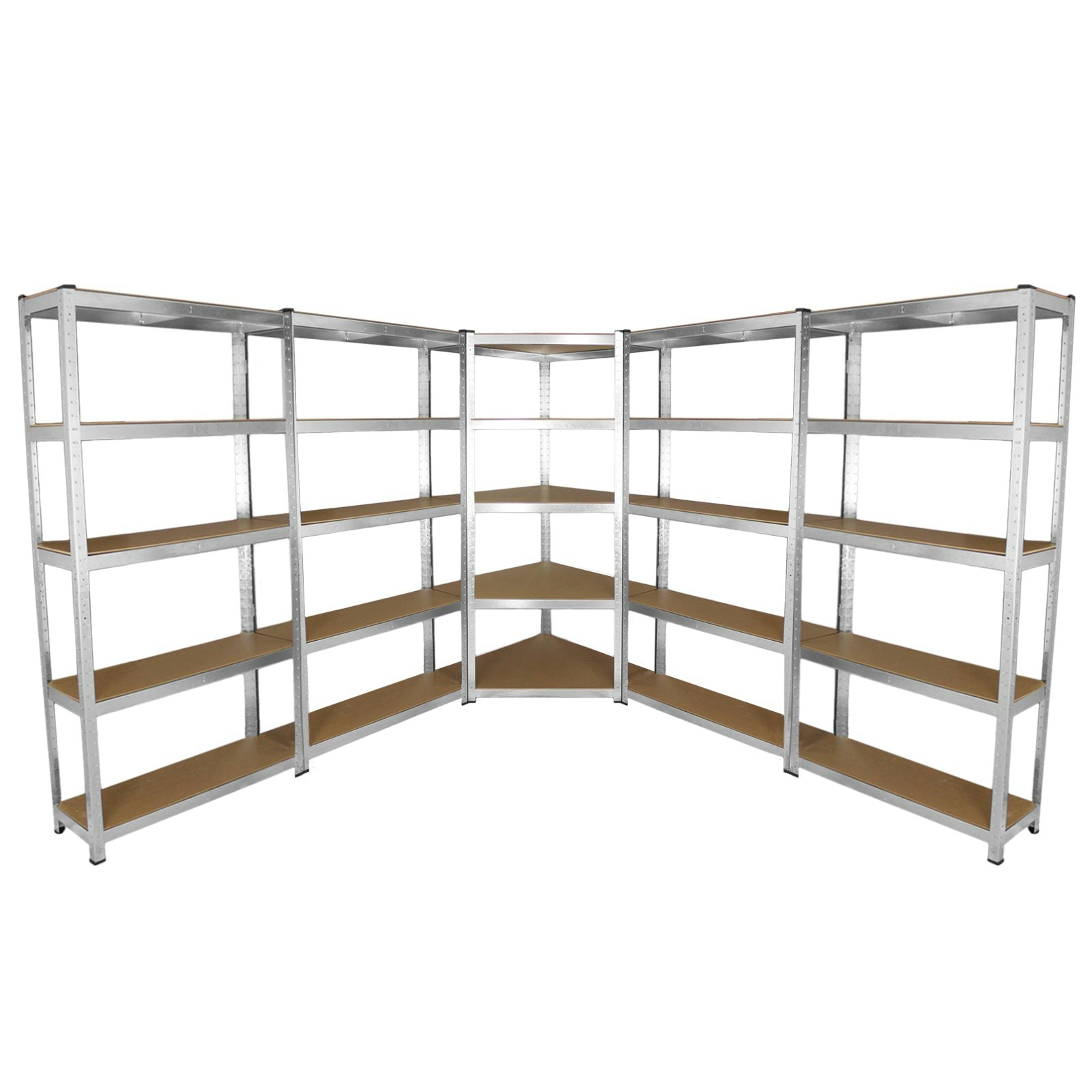 Rackhams Galwix 90Cm Racking Bundle: Corner Shelving And 4 Garage Racking Bays