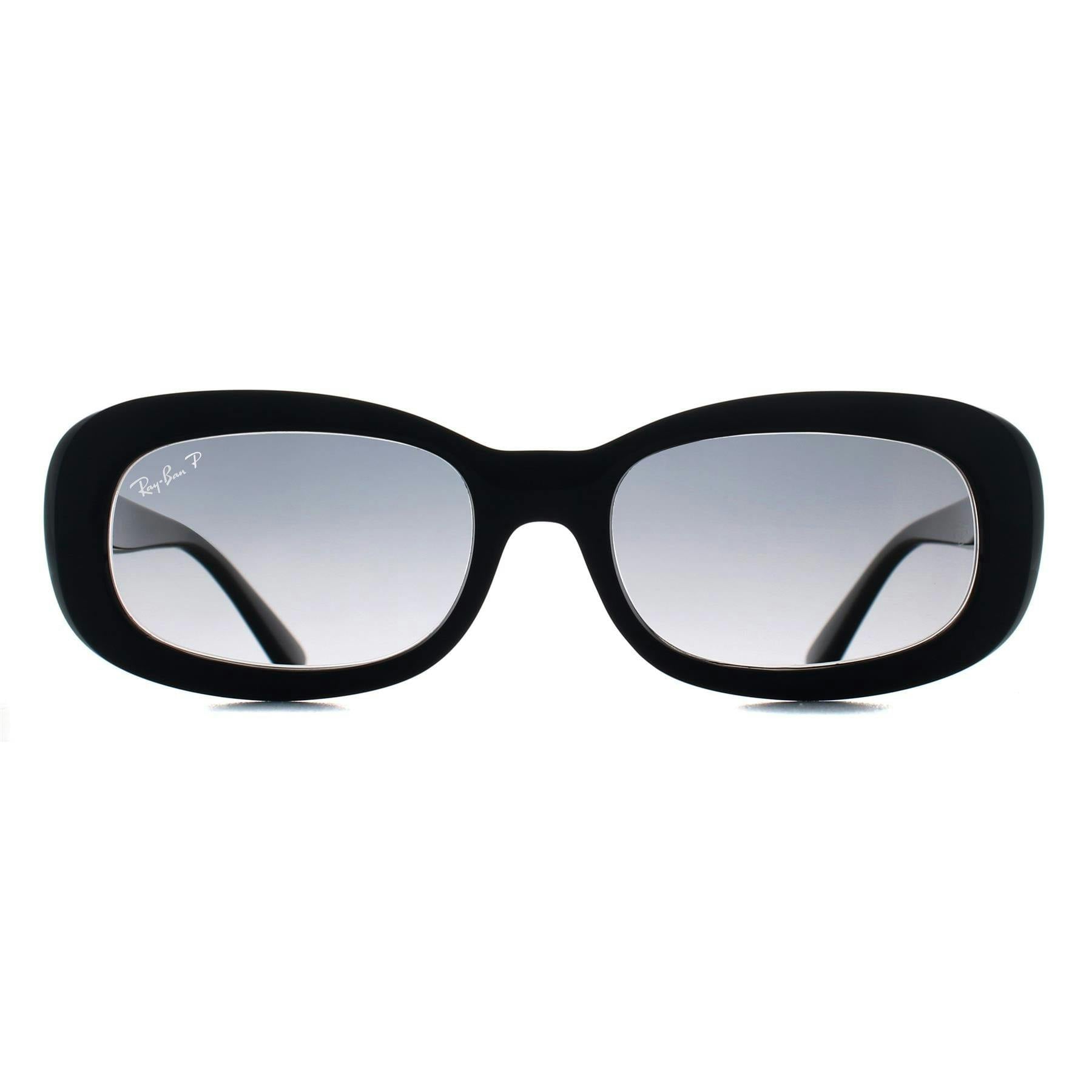 Ray-Ban Women's Black Oval Grey Gradient Polarized Rb2221 - Image 9
