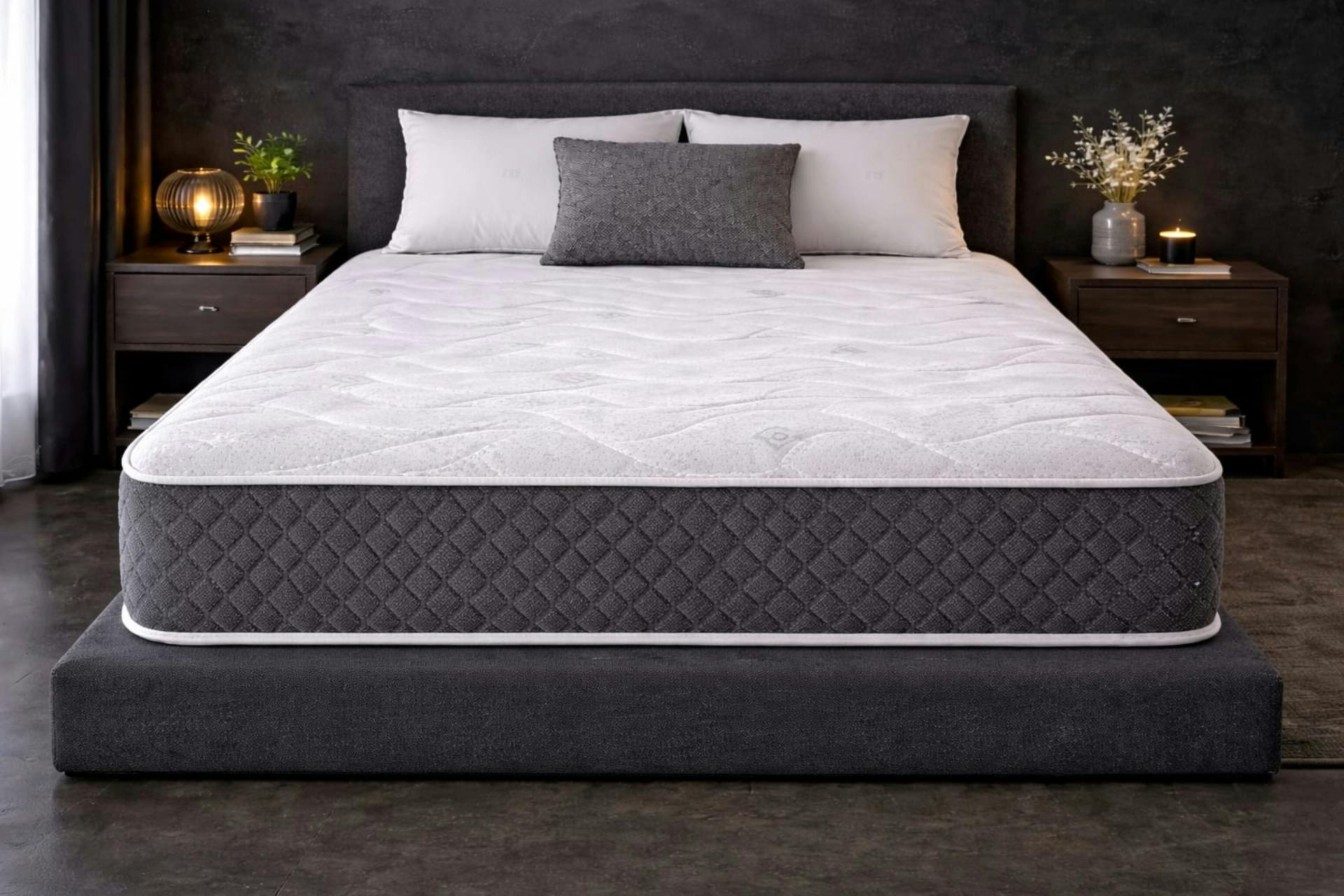 Nexus Mattress Comfort Memory Foam Open Coil Midnight Sprung Mattress - 25Cm - Double