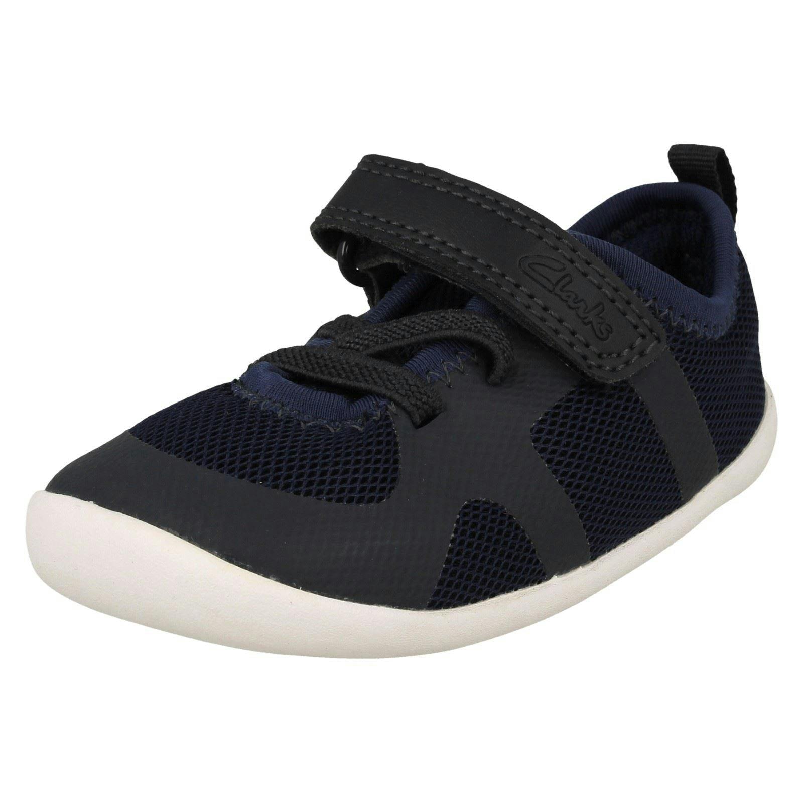 Clarks Childrens Pre-Walkers Washable Trainers Roamer Flux T - Navy Combi - Uk 5.5 Infant - G