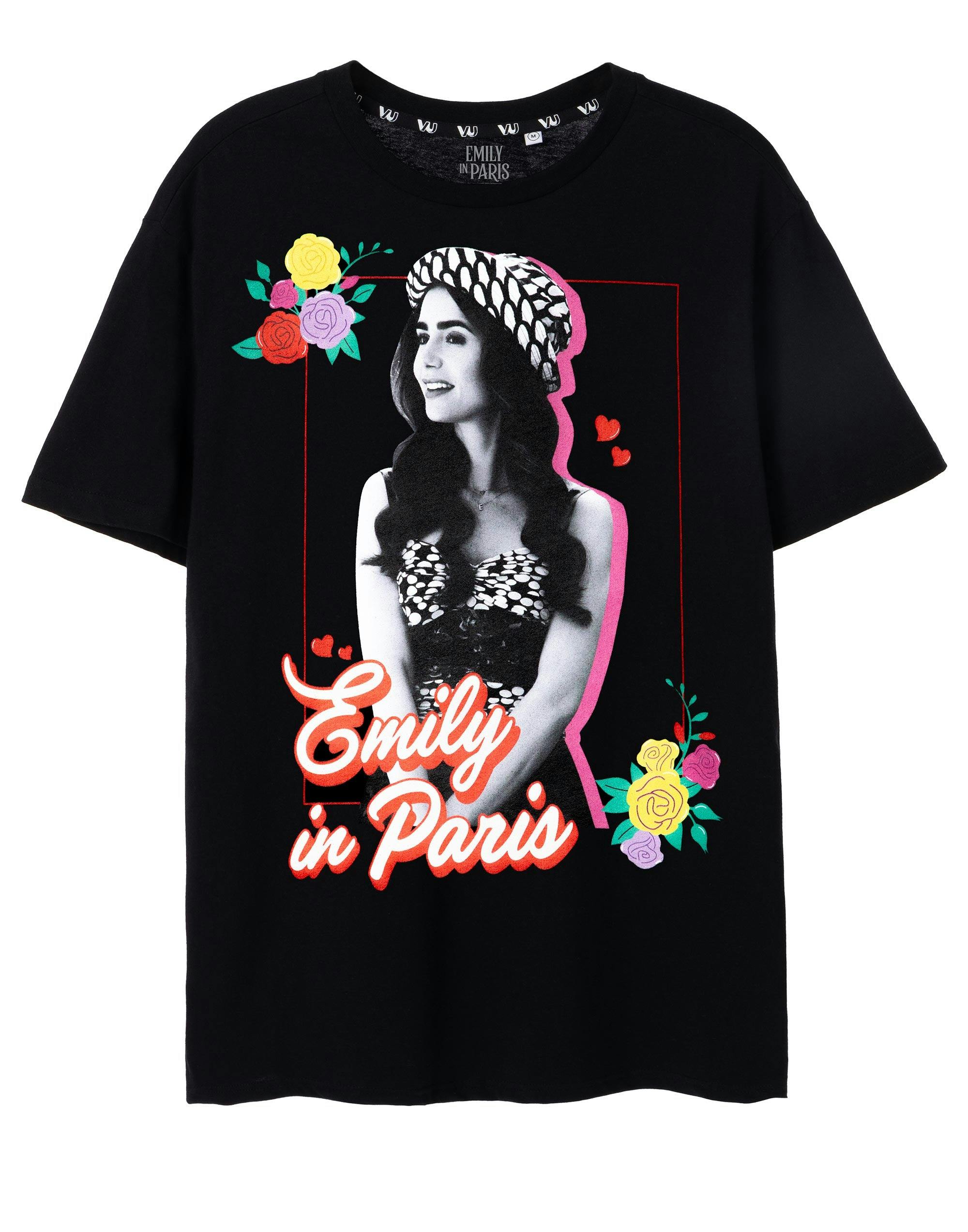 Vanilla Underground Women's Black Emily In Paris Floral Short Sleeved T-Shirt - XXX-Large