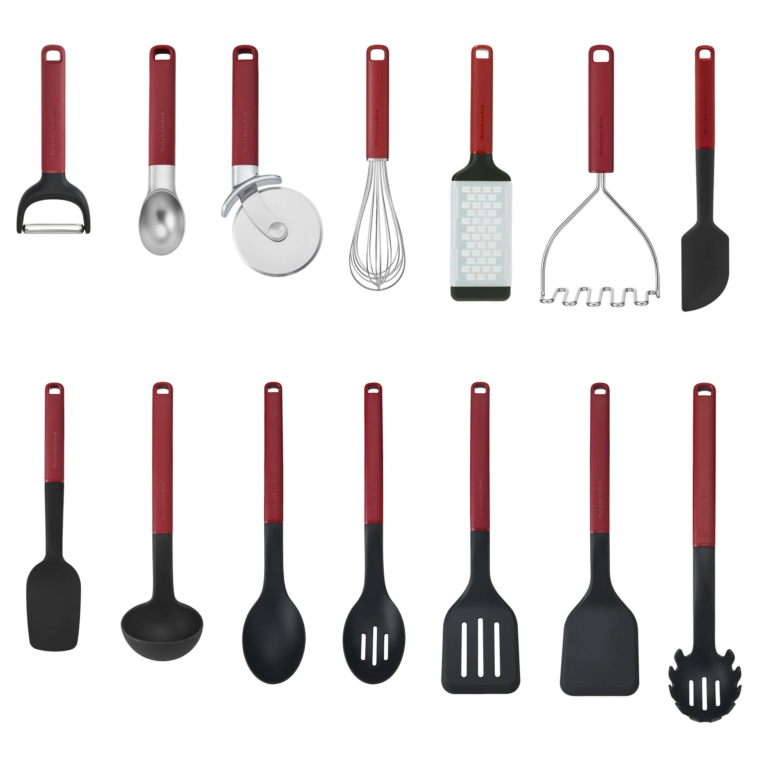 Rackhams Red 14Pc Utensil Set, Empire Heat Resistant Cooking Utensils, Non-Stick Safe With Durable Handles - Nylon - Utensils