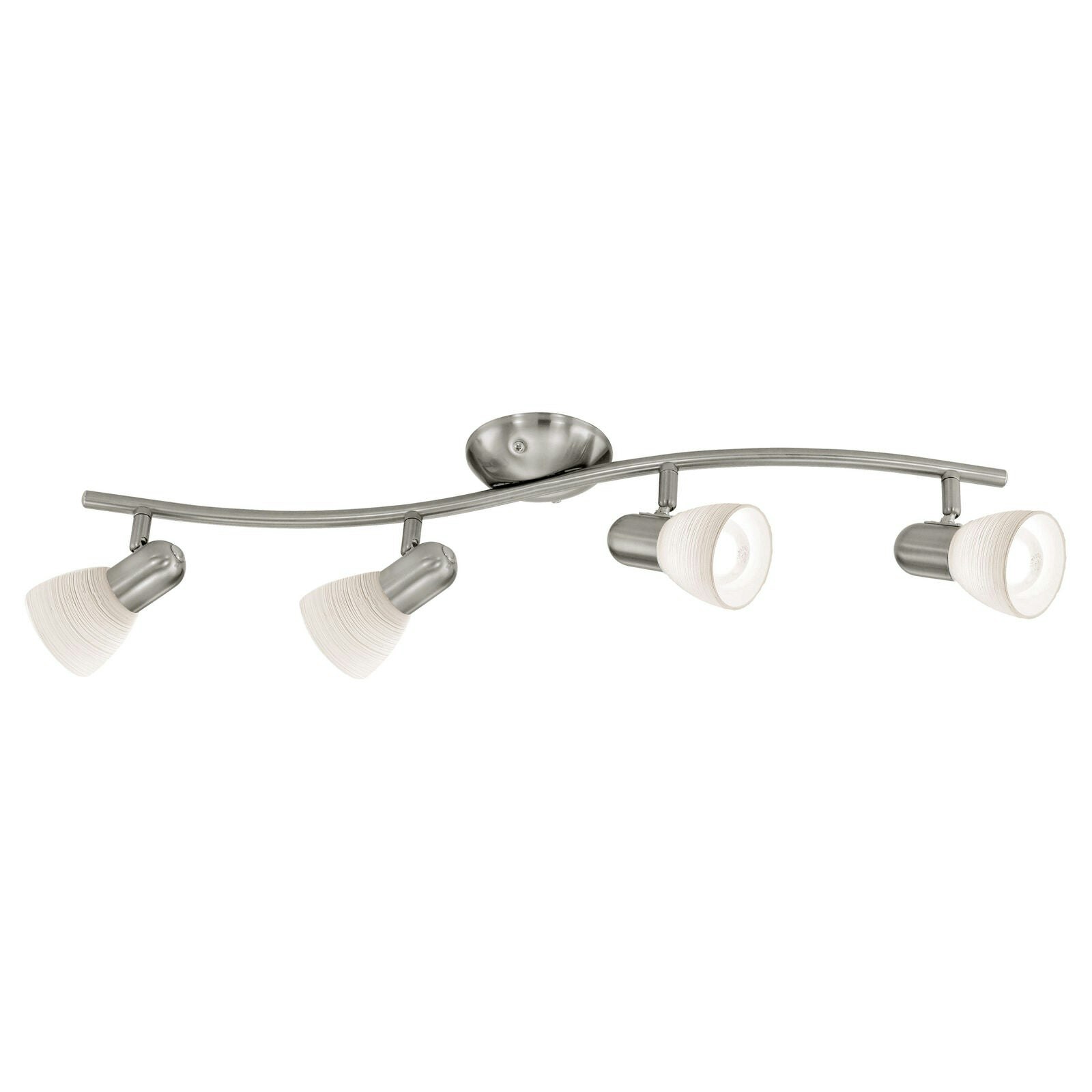 Rackhams Light/White Flush Spot Ceiling Satin Nickel Shade Glass Bulb E14 4X40w Size 4