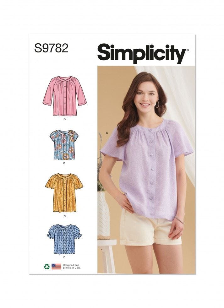 Simplicity Women's Sewing Pattern 9782, Tops For Y5 (18-20-22-24-26) - Intermediate - Y5 (18-20-22-24-26)