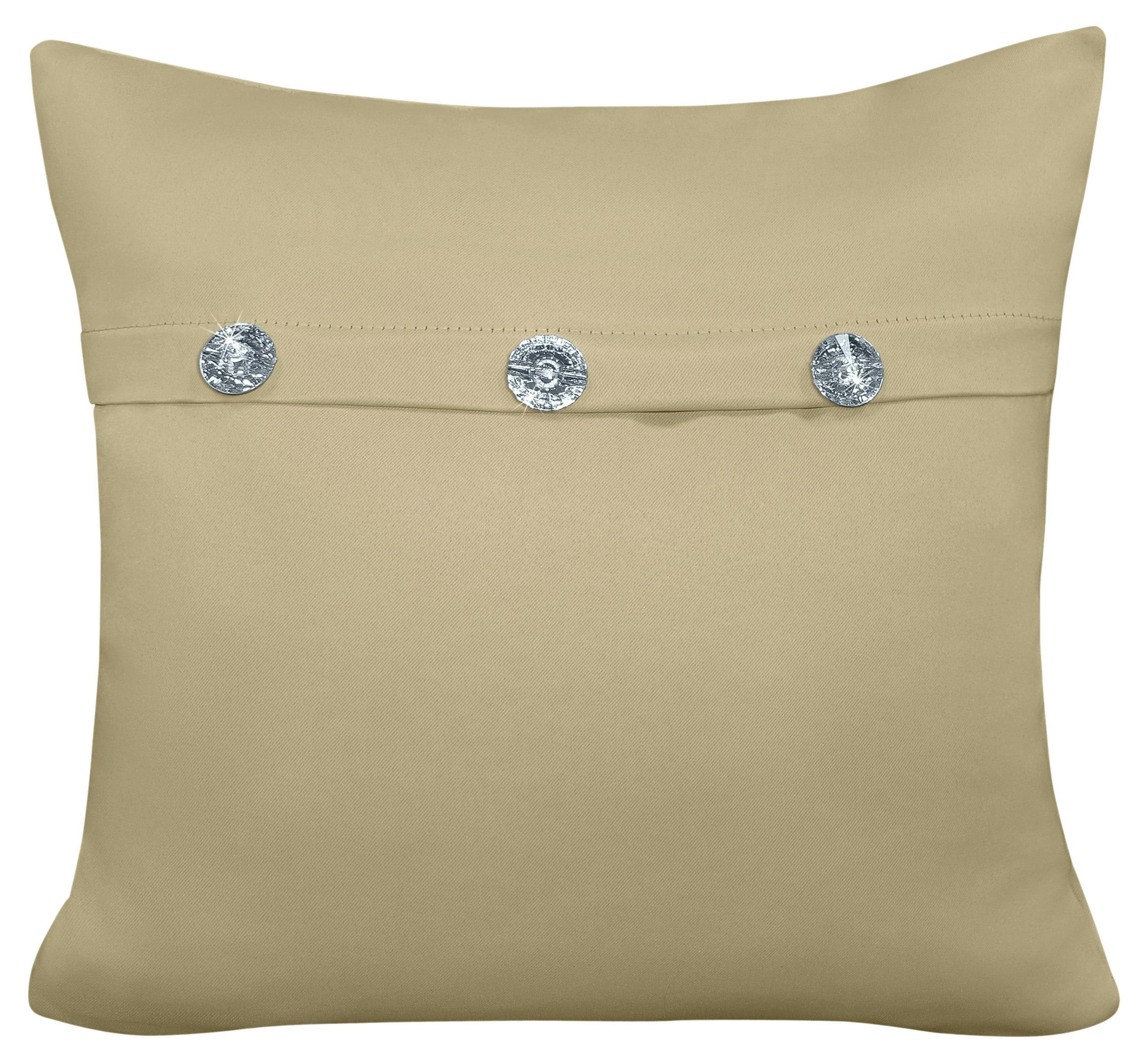 Velosso Light Mock Button Gem Stone Fashion Cushion - 43Cm X 43Cm - Stone