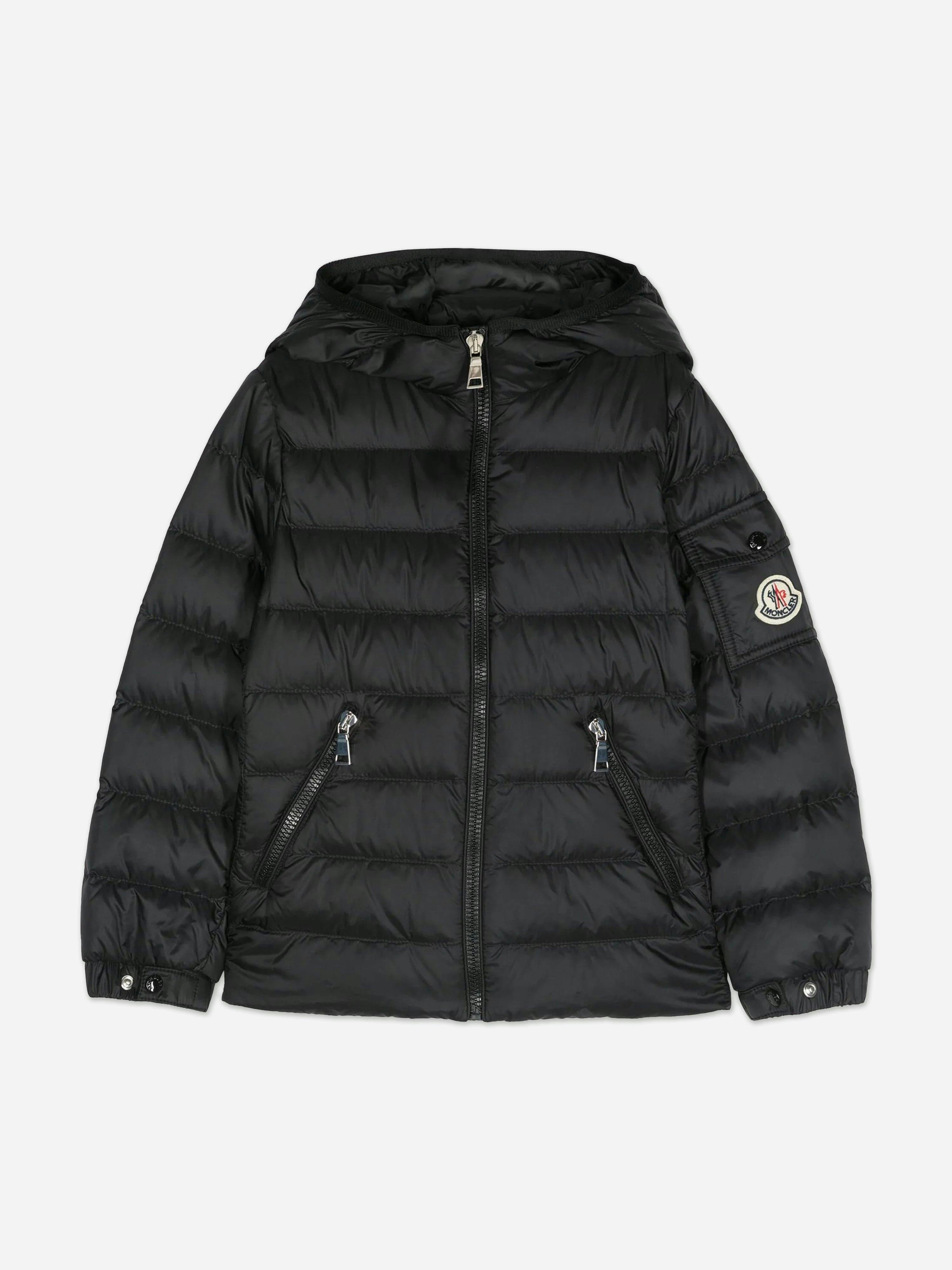Moncler Enfant Girls Black Down Padded Gles Jacket In - 8 Yrs