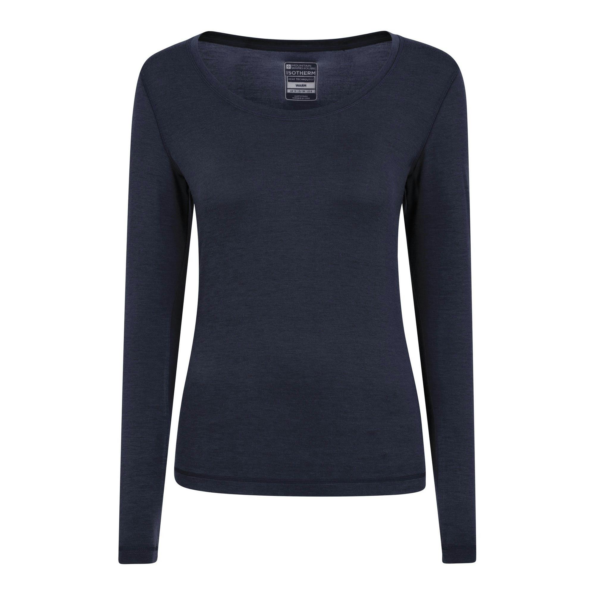 Mountain Warehouse Women's Keep The Heat Thermal Top - Navy - 14 Uk - Navy - 41% Acrylic/32% Polyester/19% Viscose/8% Elastane