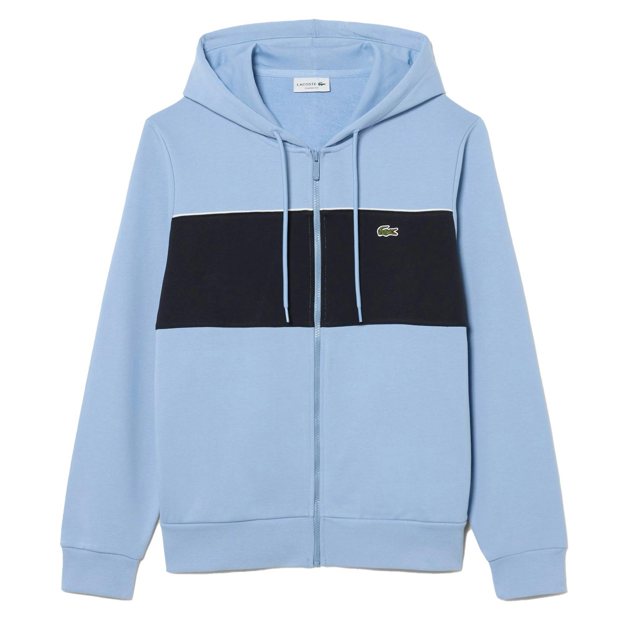 Lacoste Light/Blue Colour Block Zipped Hoodie Blue/Navy - M