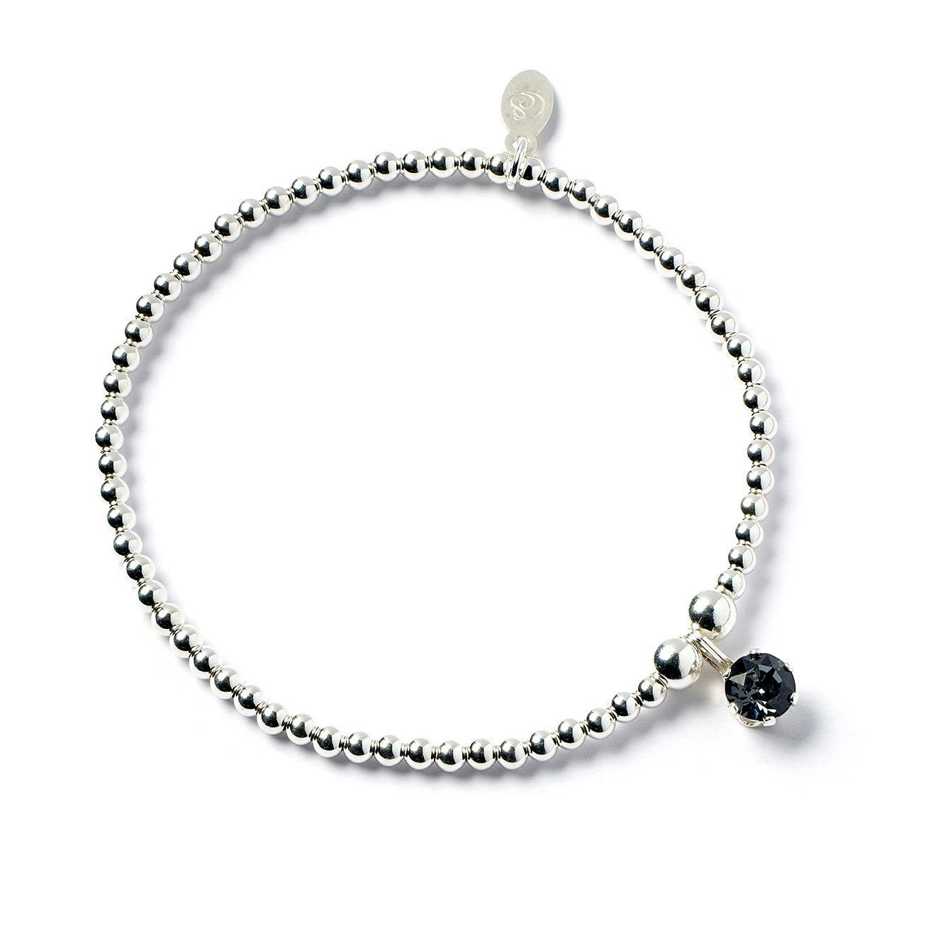 Mylee London Silver/Black Sterling Crystal Bracelet - Adult - No