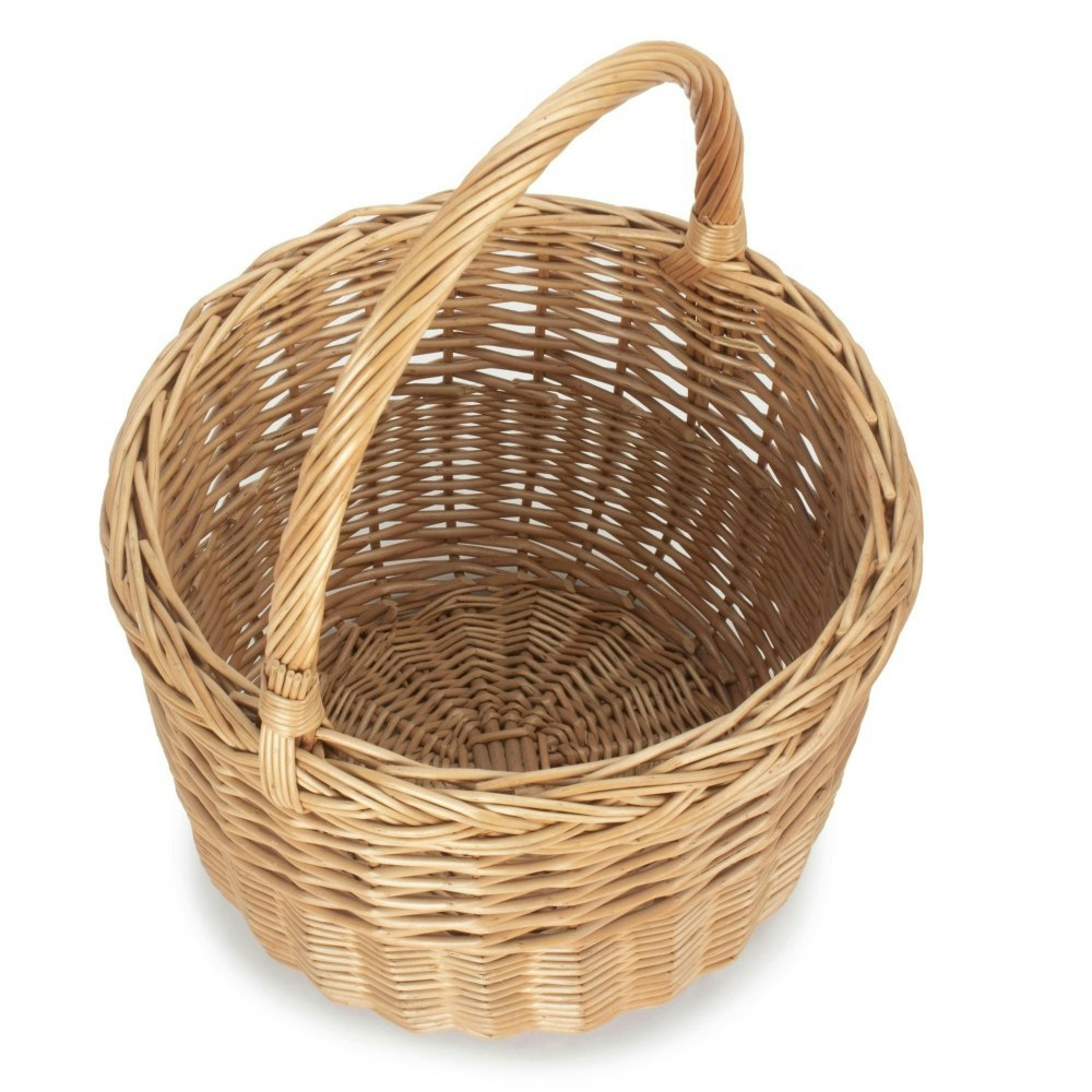 Rackhams Brown Wicker Round Orchard Shopping Basket - Wicker - 1 Small
