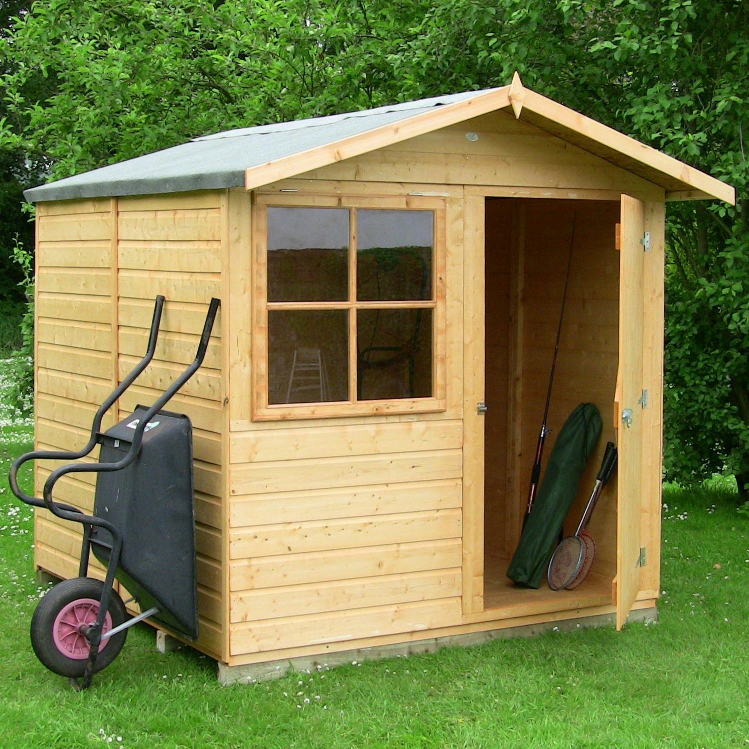 Rackhams Green Abri 7X7 12Mm Interlock Clad Wooden Shed