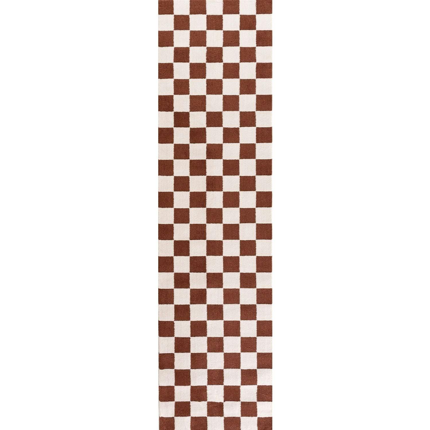 The Rugs Loft Checkerboard Terra Rug - 80X300 Cm