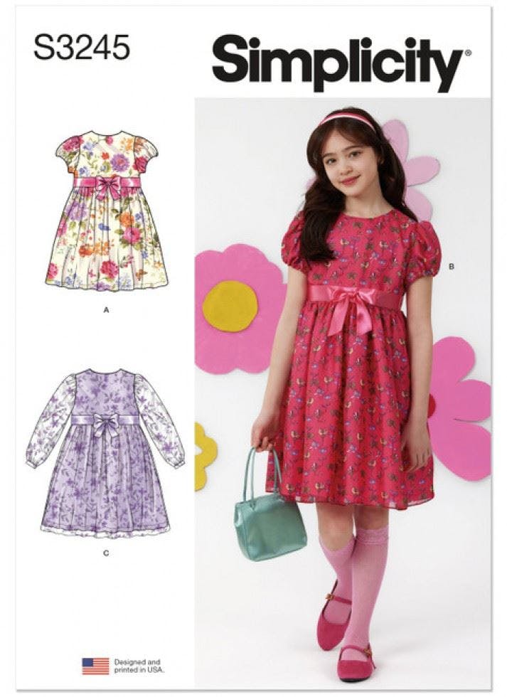 Simplicity Sewing Pattern 3245, Dresses For Kids, Teenagers, A (7-8-10-12-14) - Intermediate - A (7-8-10-12-14)