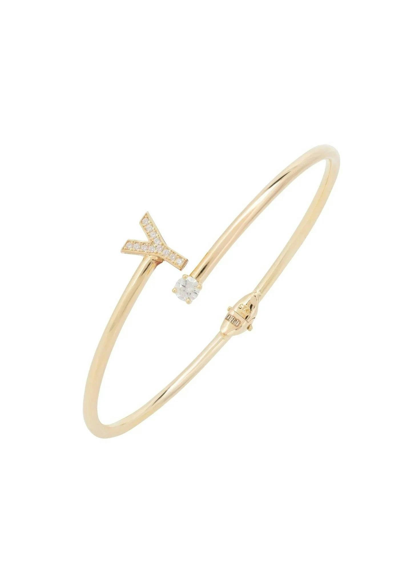 Latelita Gold Initial Bangle Y