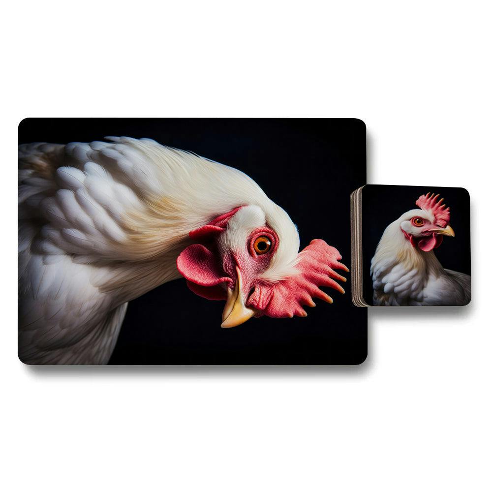 Benjamin Tate Design Set Of 12 Placemats And Coasters 11X8 And 3.7X3.7 Designer Artwork Wood Bottom