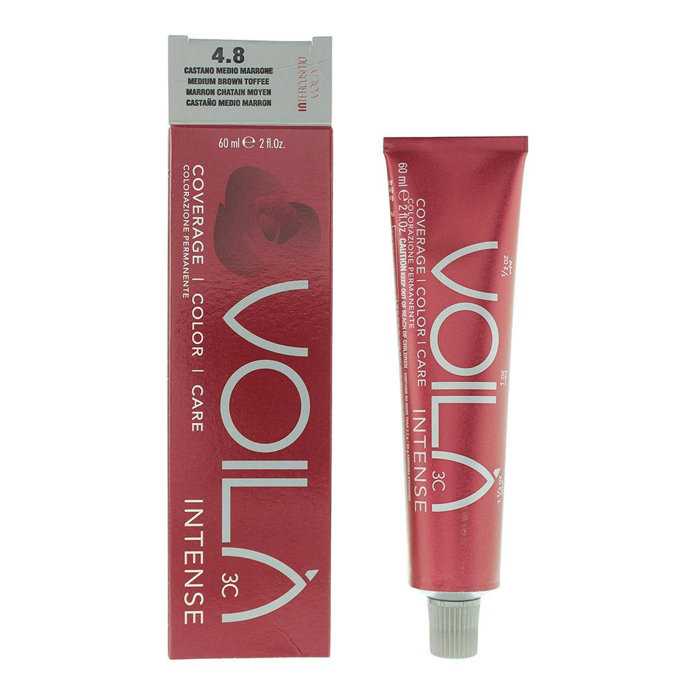 Intercosmo Voila 3C Intense 4.8 Medium Brown Toffee Hair Colour 60Ml For Women - Image 5