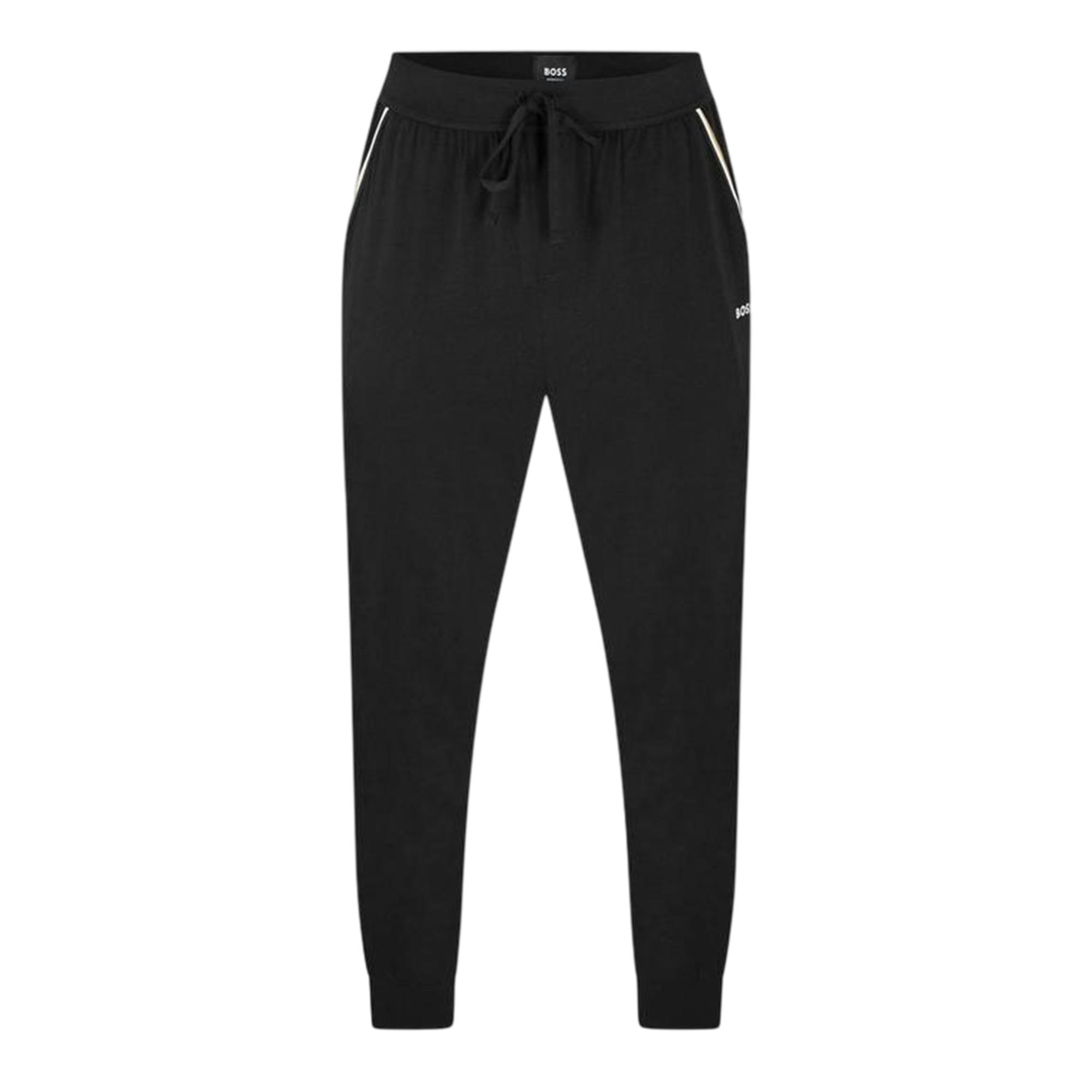 Boss Men's Black Unique Stripe Detail Joggers - Xl R - 95% Cotton/5% Elastane