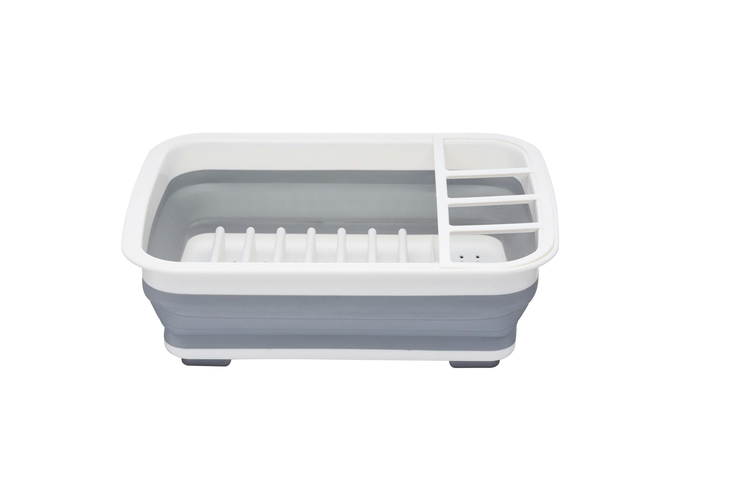 Rackhams Grey Collapsible Dish Drainer - Plastic - Dish Drainer