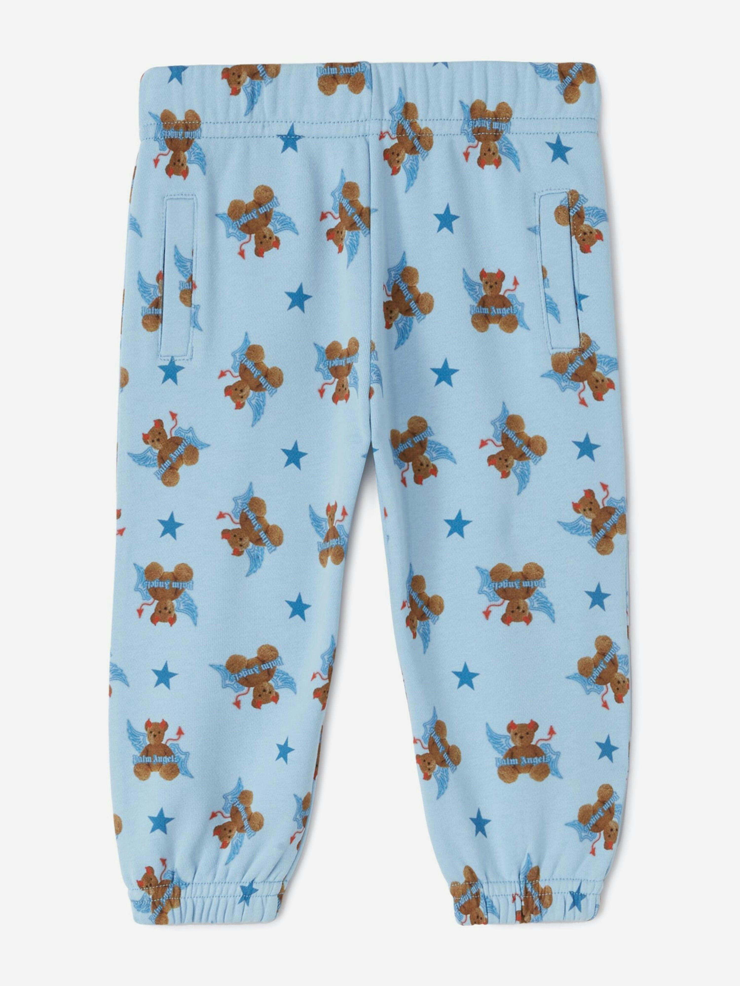 Palm Angels Men's Blue Baby Boys Aop Bear Devil Joggers In - 3 - 6 Mths