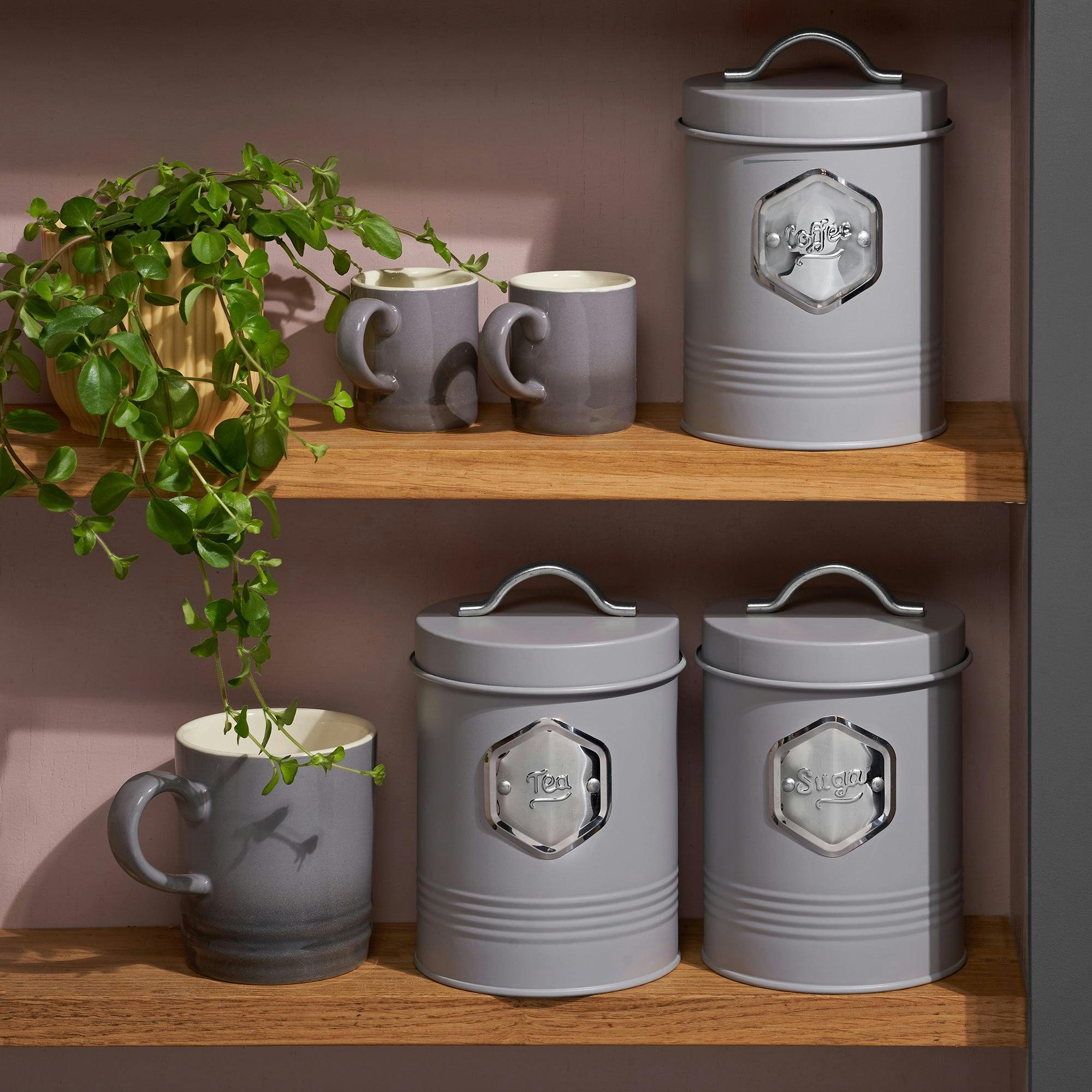 Rackhams Grey/Silver 3 Piece Kitchen Storage Set | - Image 4