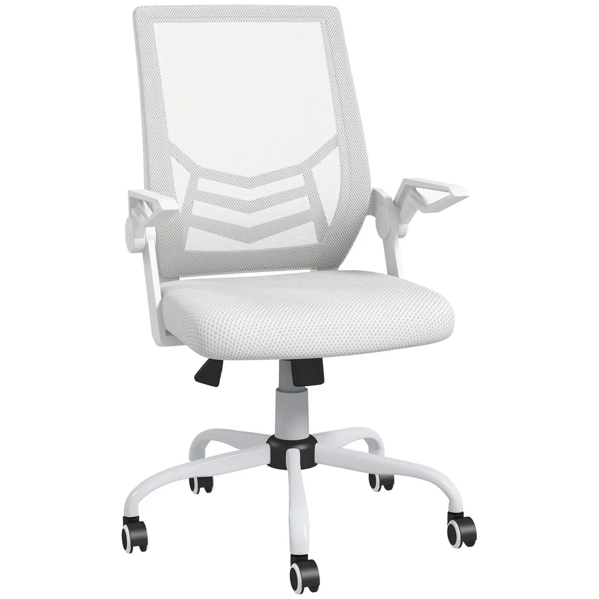 Vinsetto White Mesh Swivel Office Chair Task Computer Chair W/ Lumbar Support, - Image 6