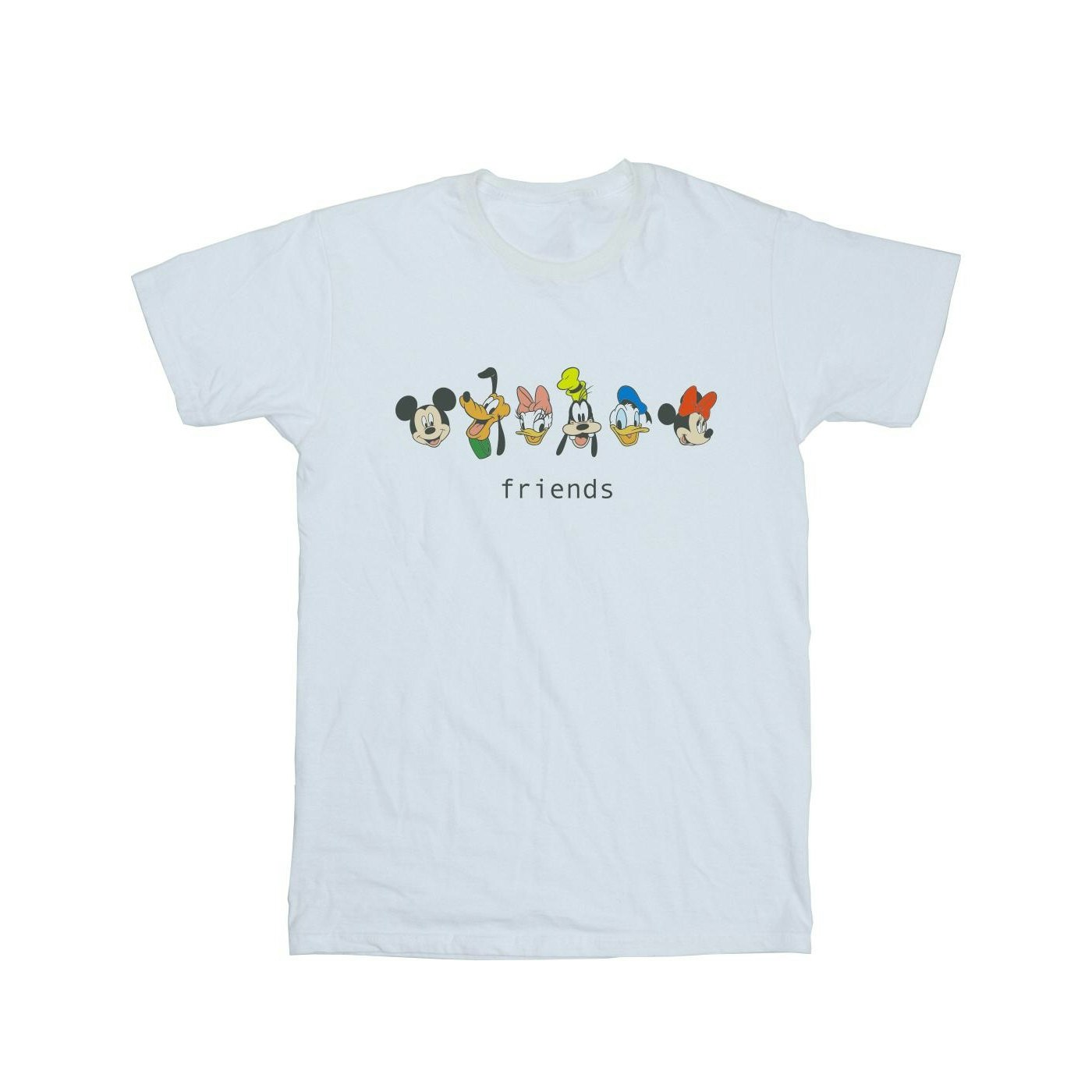 Disney Women's White / Mickey Mouse And Friends Cotton Boyfriend T-Shirt - 5XL