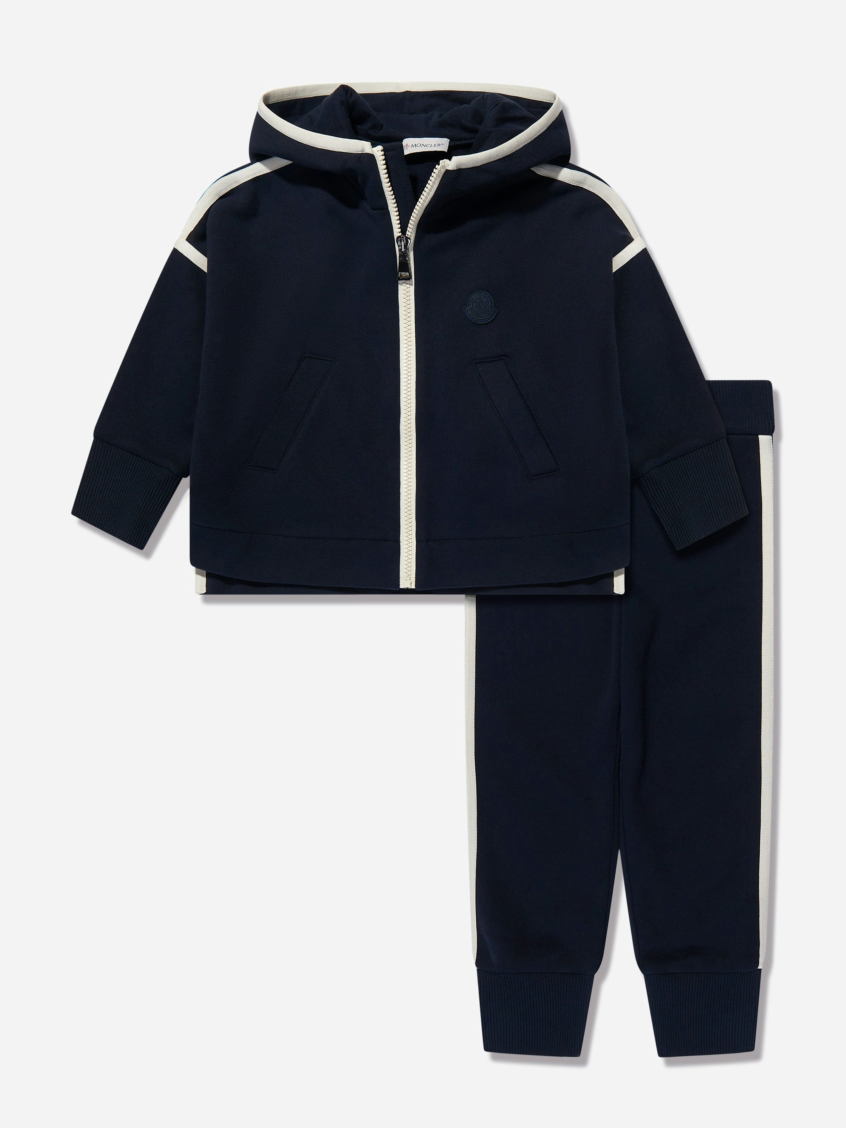 Moncler Enfant Boys Blue Branded Tracksuit In Navy - 8 Yrs