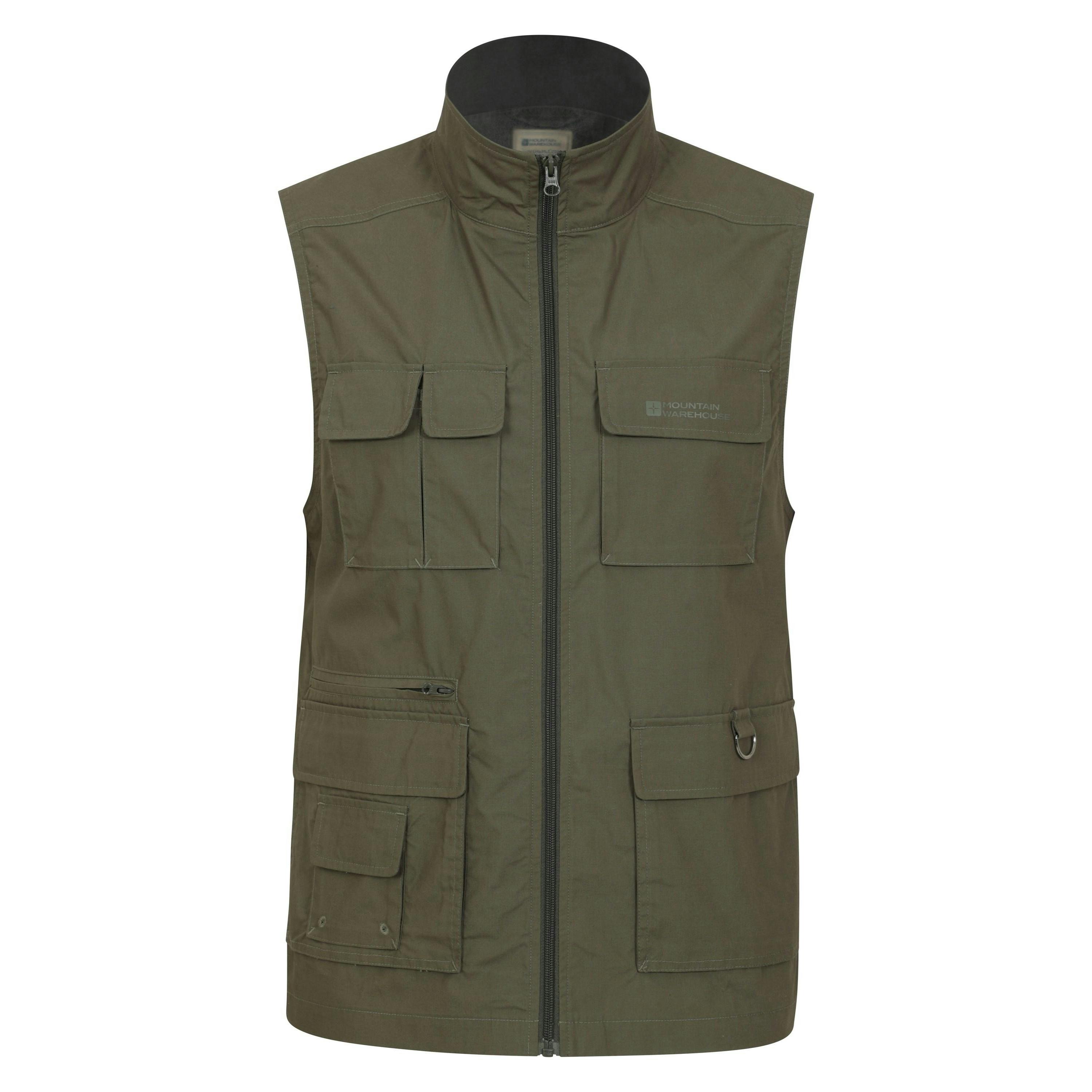 Mountain Warehouse Men's Green Trek Ii Gilet - Khaki - Xxl - Khaki - 65% Polyester/35% Cotton