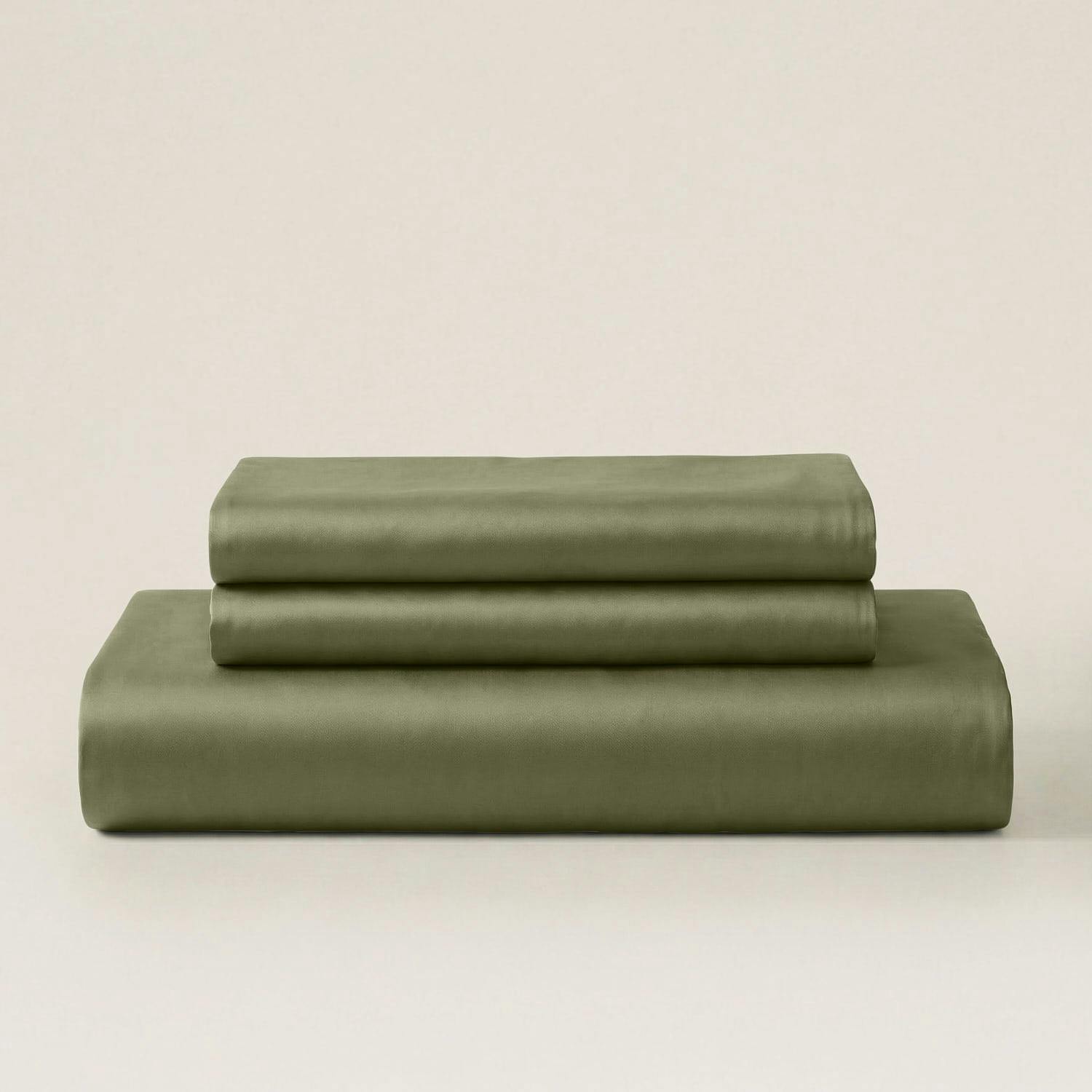 Rackhams Green Sateen Duvet Cover Set - King - King