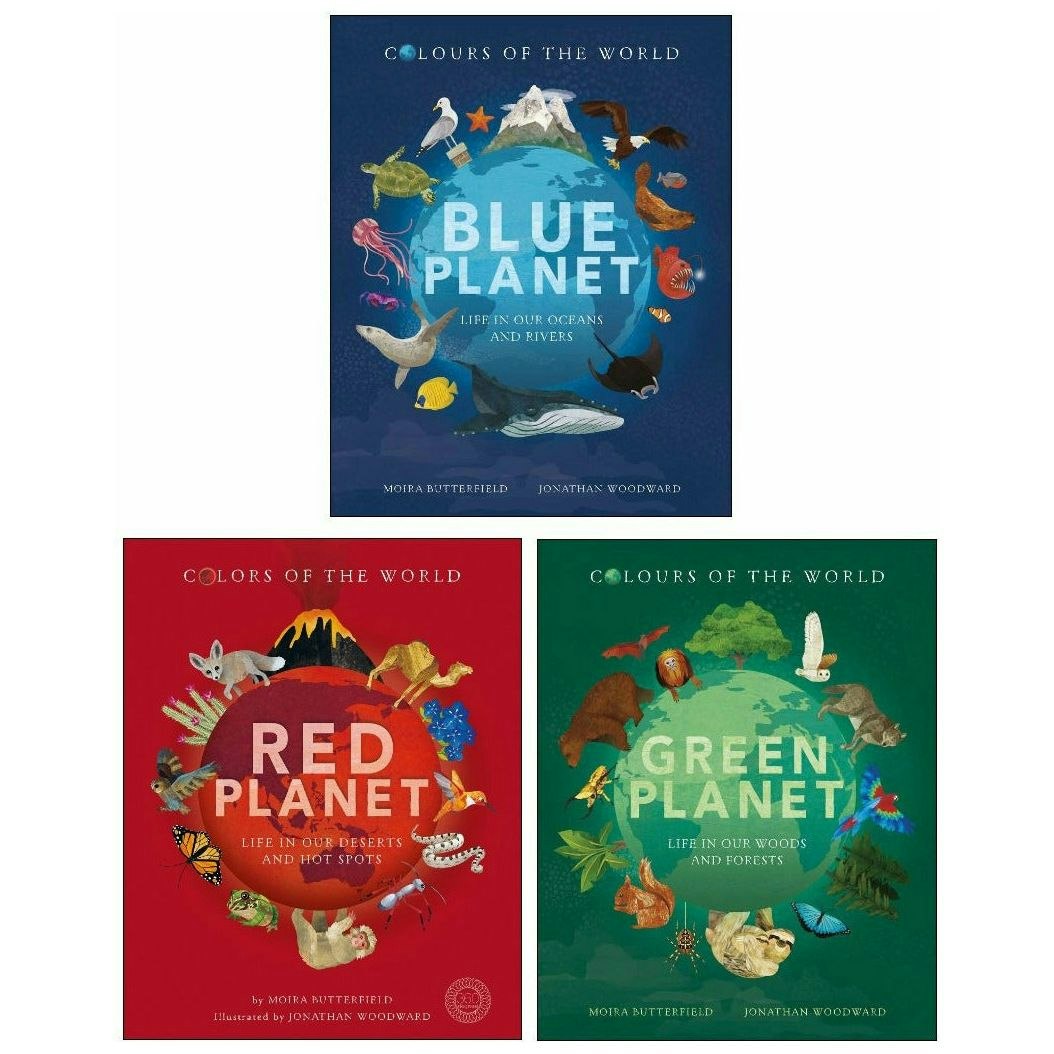 Little Tiger Blue/Green/Red Planet Earth Series Collection 3 Book Box Set ( Planet, Planet, Planet)