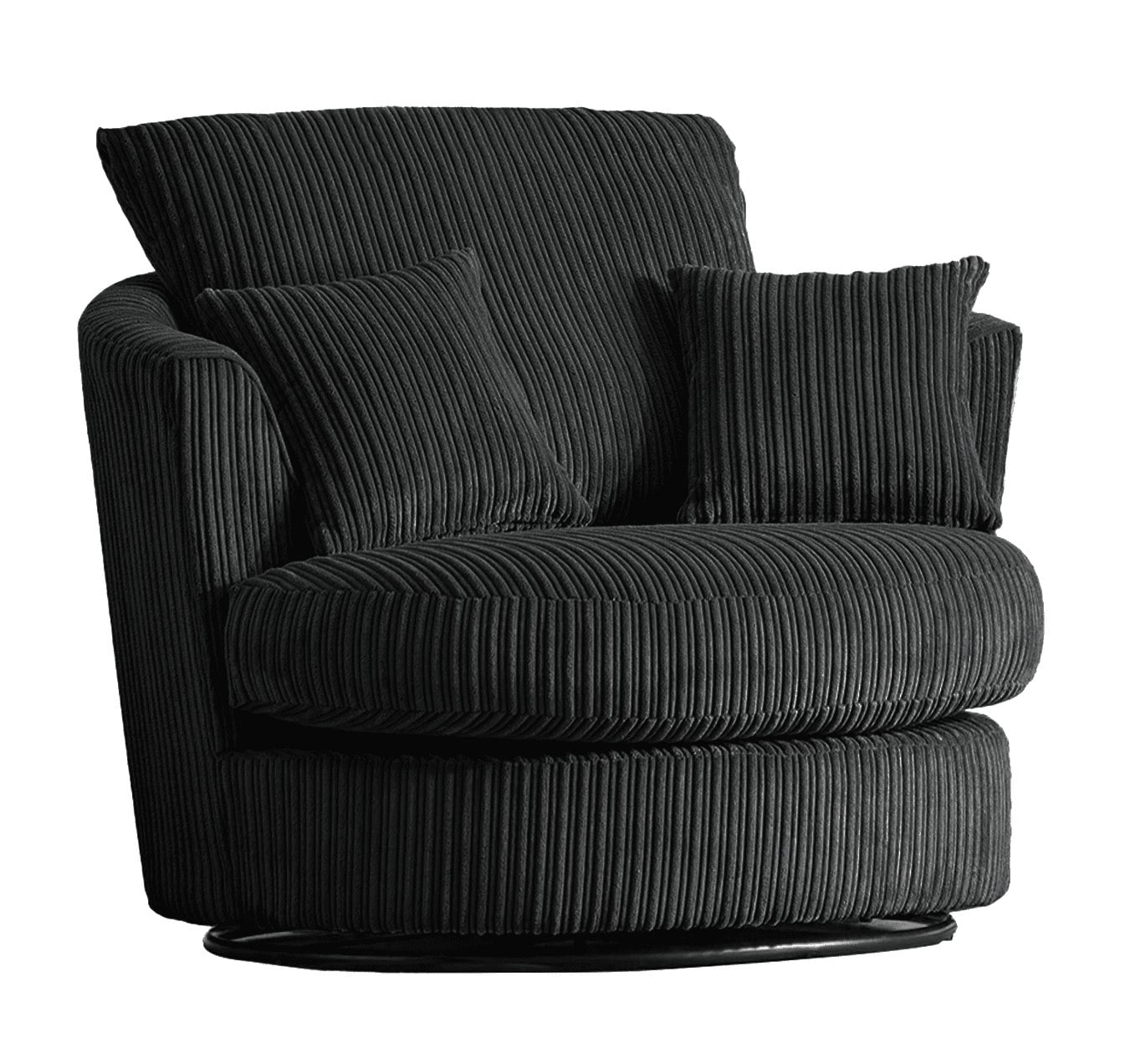 Furnishings For Less Black Luxor / Ferguson / Delta Cord Swivel Chair
